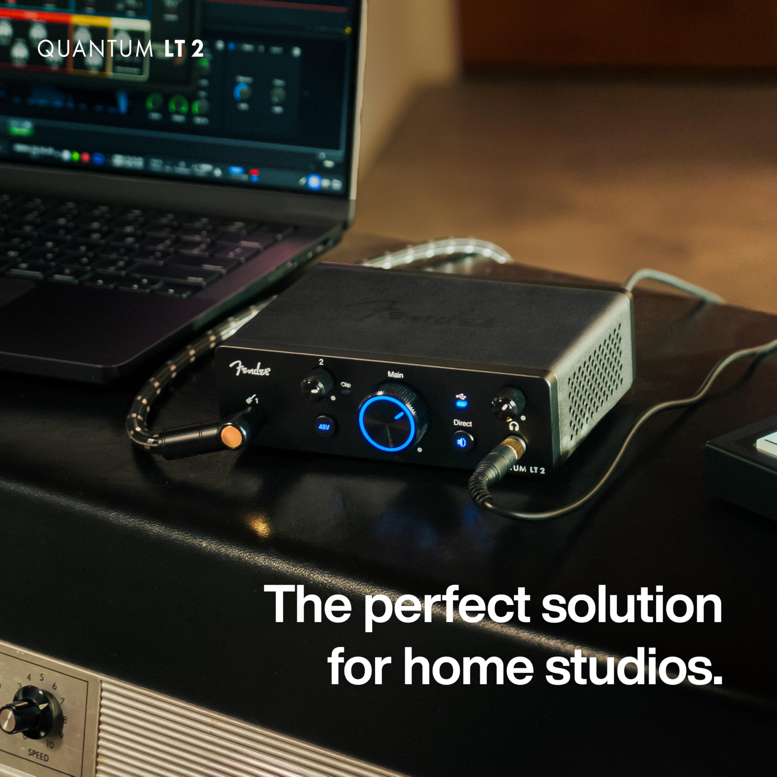 Fender Quantum LT 2 | Interfaccia audio USB-C per produzione musicale, preamplificatore microfonico MAX-HD, ingresso strumento, driver a bassa latenza, loopback, Mac & PC