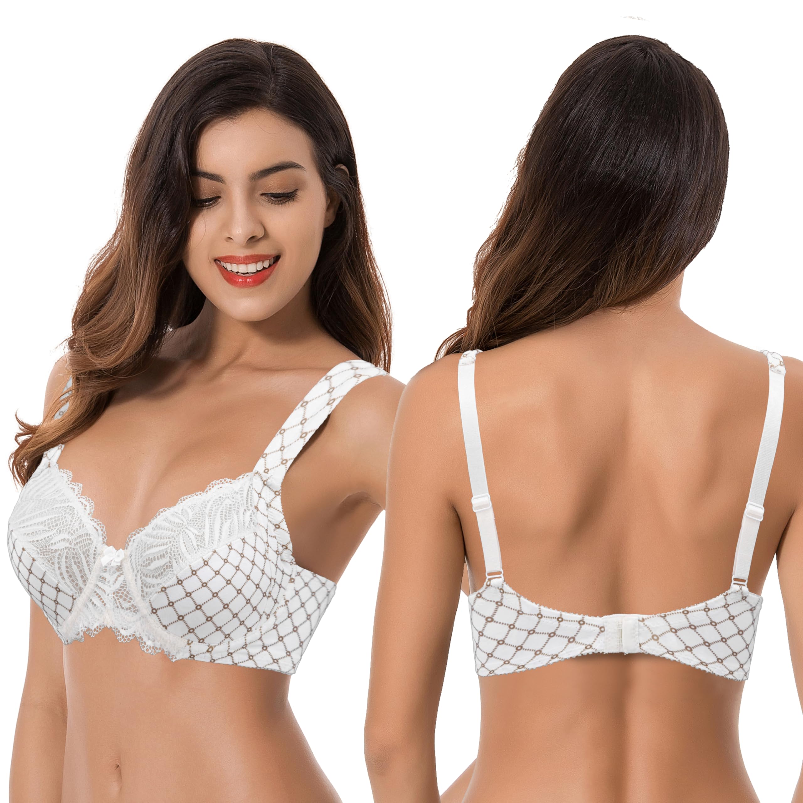 Curve Muse- Soutien-Gorge Balconnet avec Armatures-x2 | Bretelles Rembourrées, Imprimé, Balconnet, Effet Push-up, Floral, T-shirt