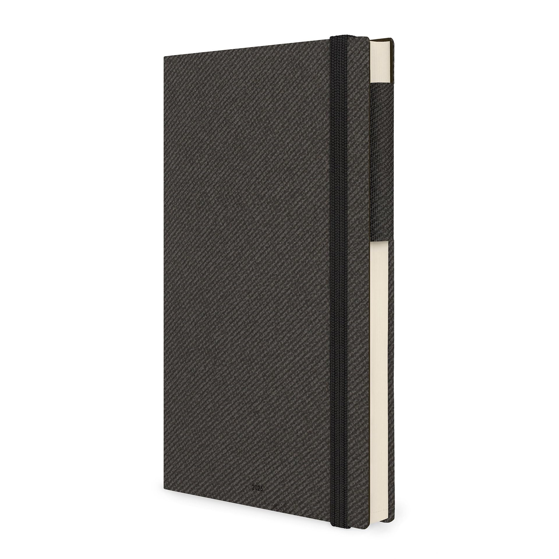 Legami Grand agenda journalier 2026 Deep Graphite 12 mois large fermeture élastique papier FSC certifié 17 x 24 cm
