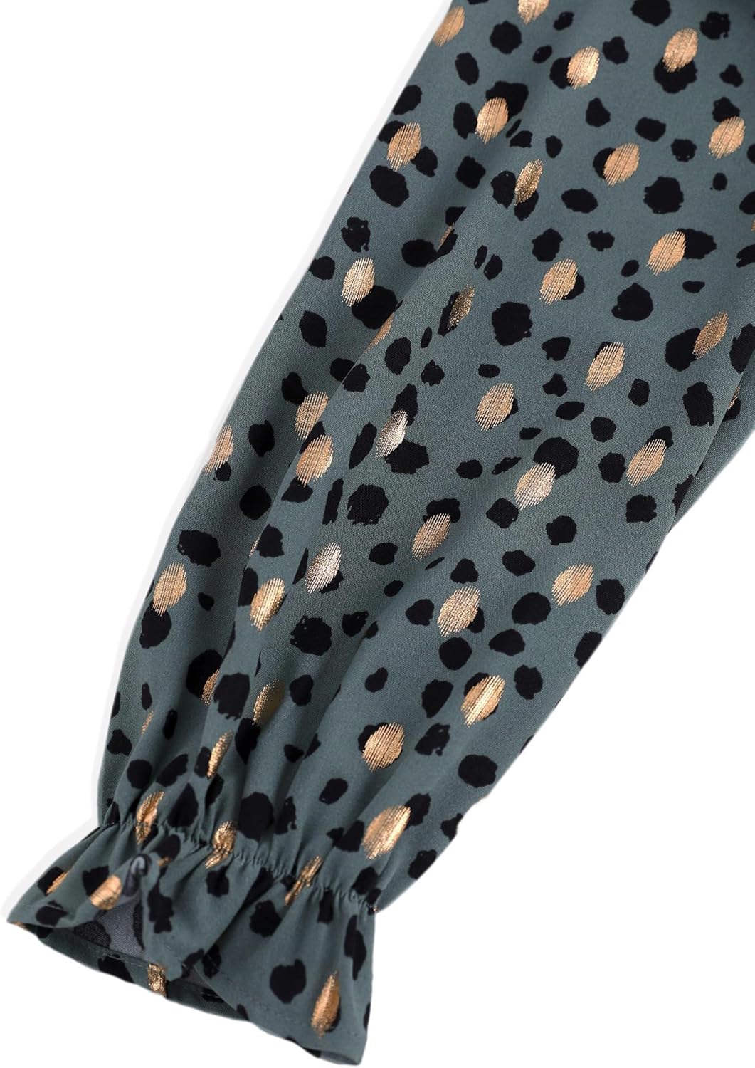 Avanova Women Polka Dot Long Sleeve Blouse Shirts Work Mock Neck Ruffle Top - Image 5