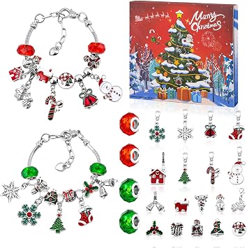 Kids Advent Calendar 2025 Christmas Kids Jewelry Advent Calendar For Teen Girls 24 Days Xmas Countdown Calendar Diy Bracelet