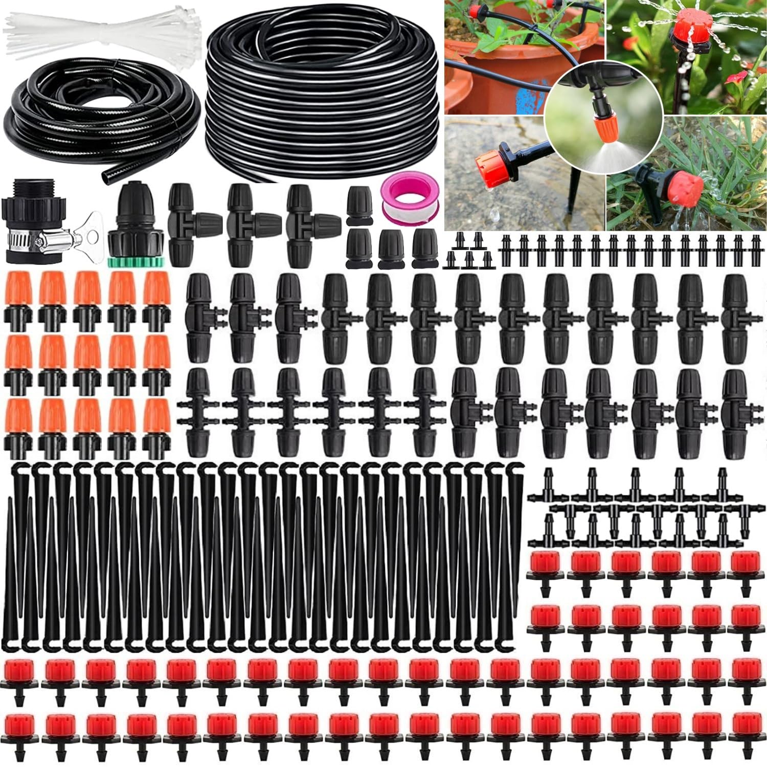 Kit Irrigazione A Goccia Da 10m Con Ugelli Regolabili: Per Giardino, Serra, Piante In Vaso