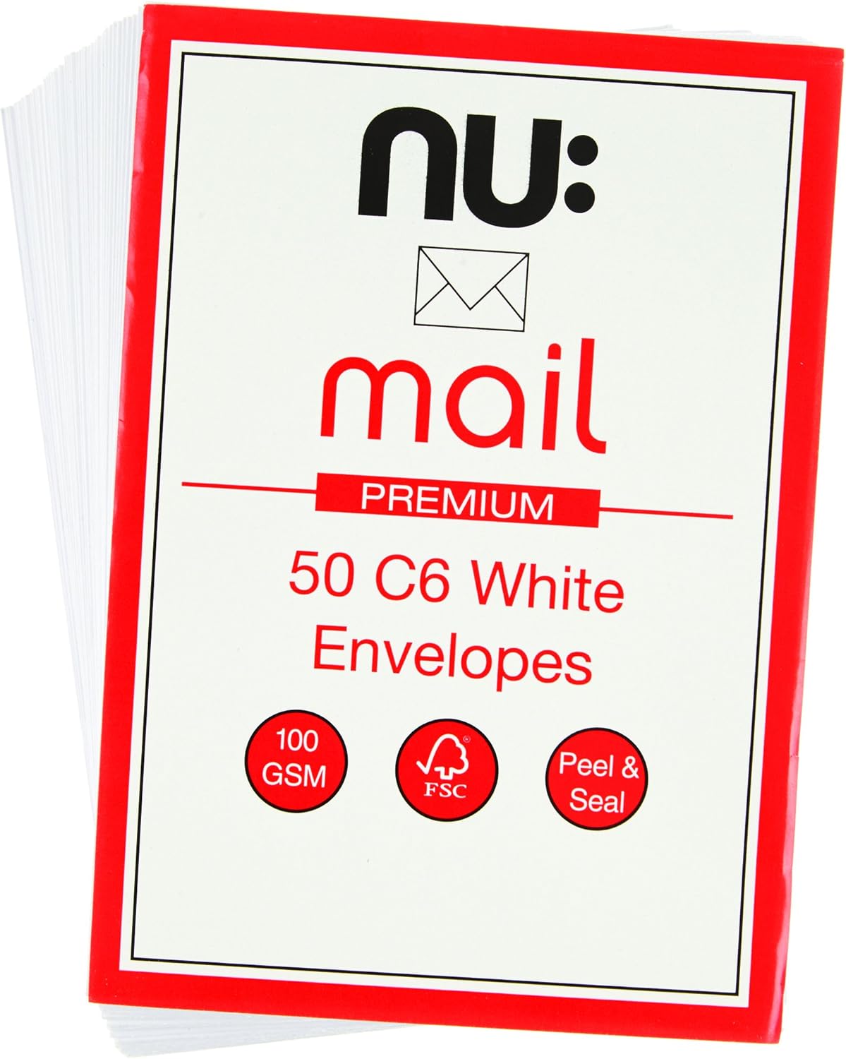 Nu Mail Pack of 50 C6 White Peal and Seal Envelopes Amazon.co.uk