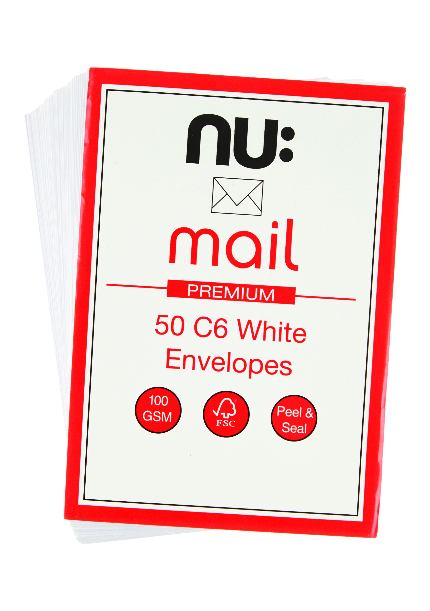 Buy Nu Mail Pack of 50 C6 White Peal and Seal Envelopes Online at