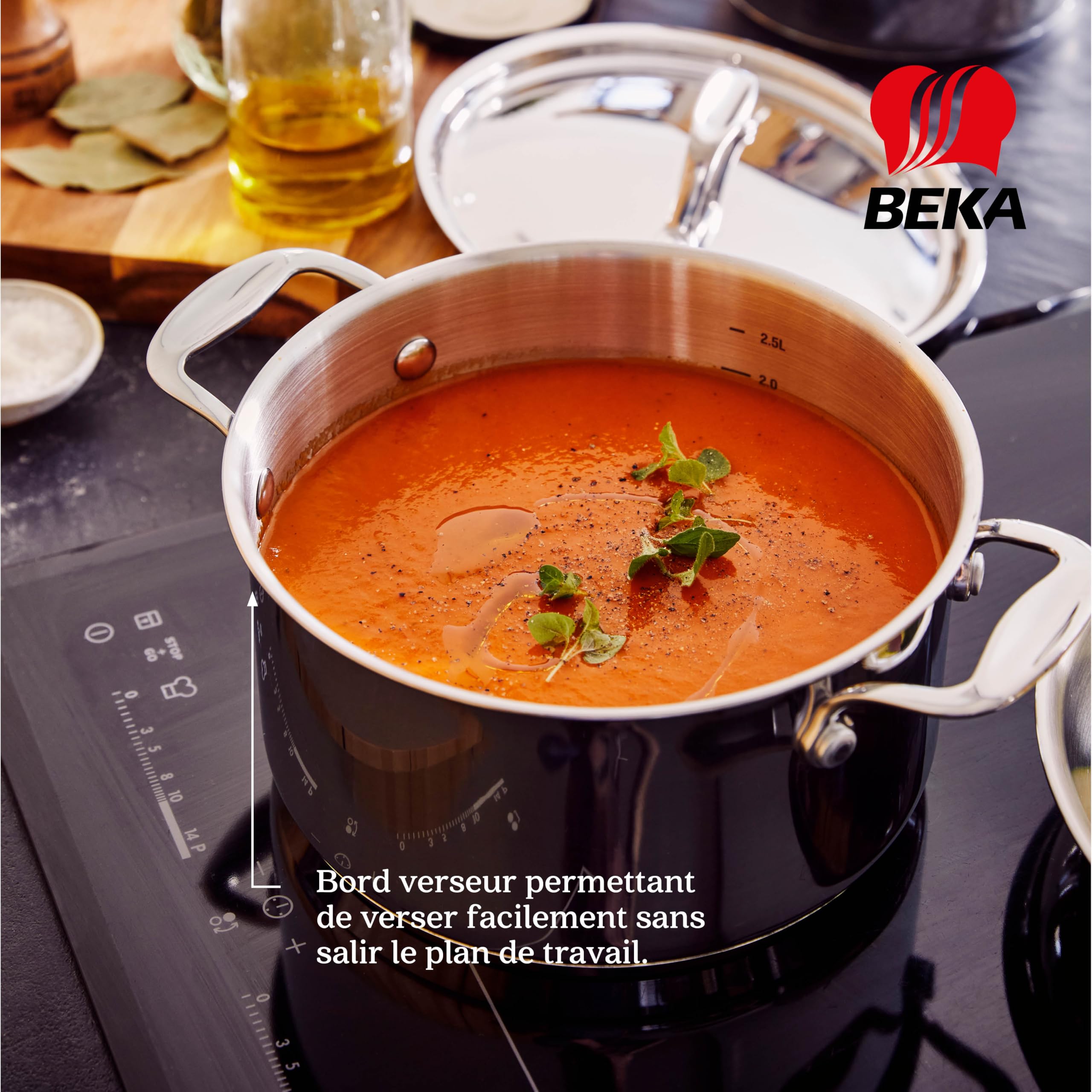 Beka Chef Cacerola Acero Inoxidable 20 cm con Tapa