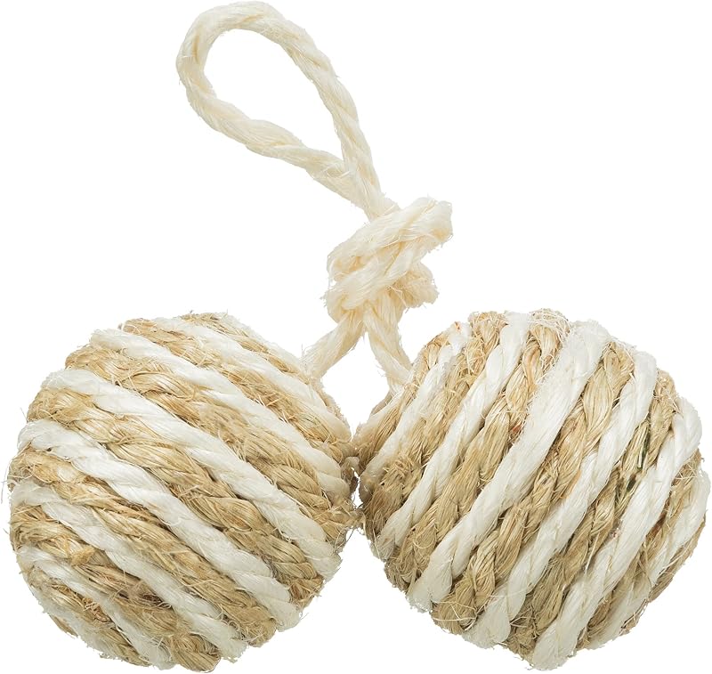 Brinquedo para gatos com 2 bolas de sisal e corda TRIXIE, 4,5 cm