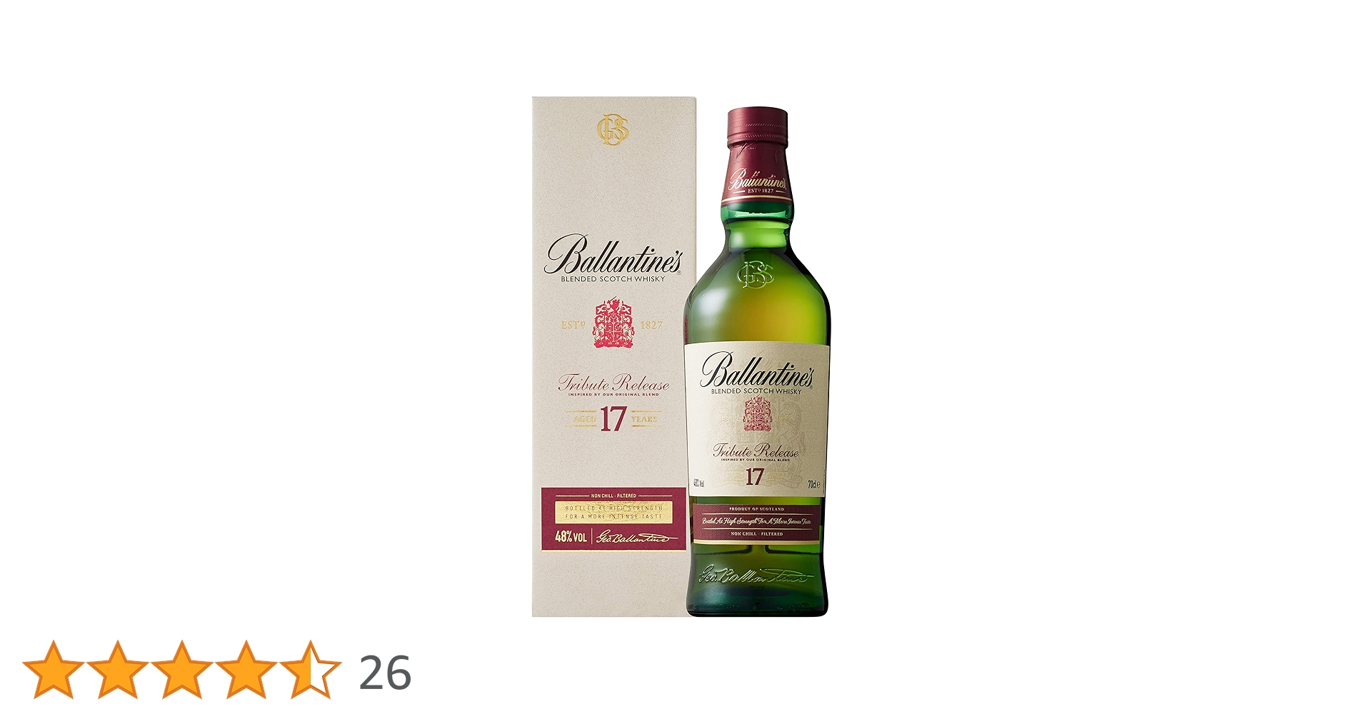 バランタイン 17年 トリビュートリリース 700ml 48% Amazon.co.jp: バランタイン 17年 トリビュートリリース 700ml