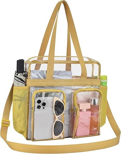 Vista 258 de Oraben Bolsa transparente transparente aprobada para estadios de 12 x 6 x 12 pulgadas, bolsa de estadio para trabajo, juegos deportivos, gimnasio