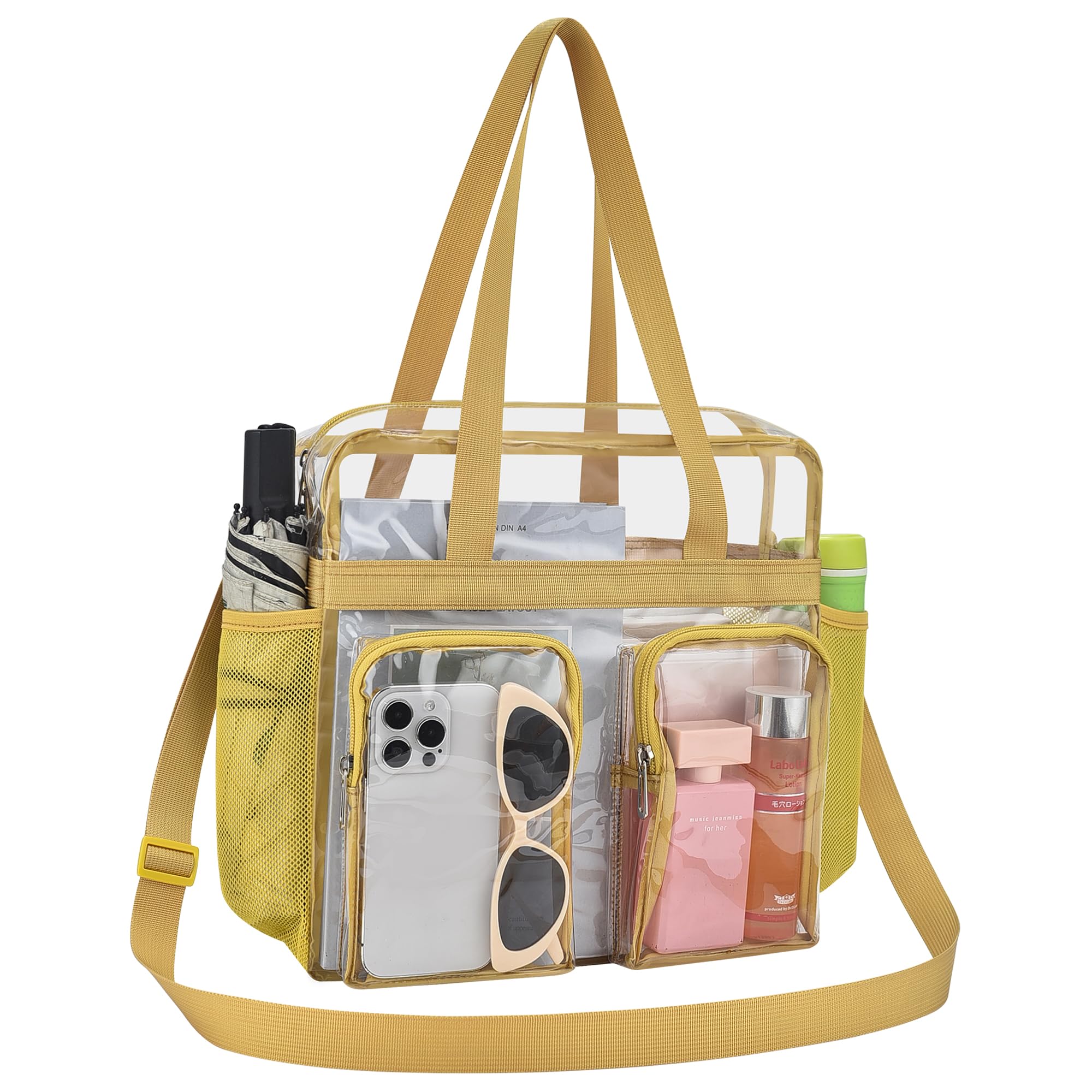 Oraben Clear Tote Bag Clear Bag Stadium Approved 12x6x12 Stadium Bag for Work, Sports Games,Gym