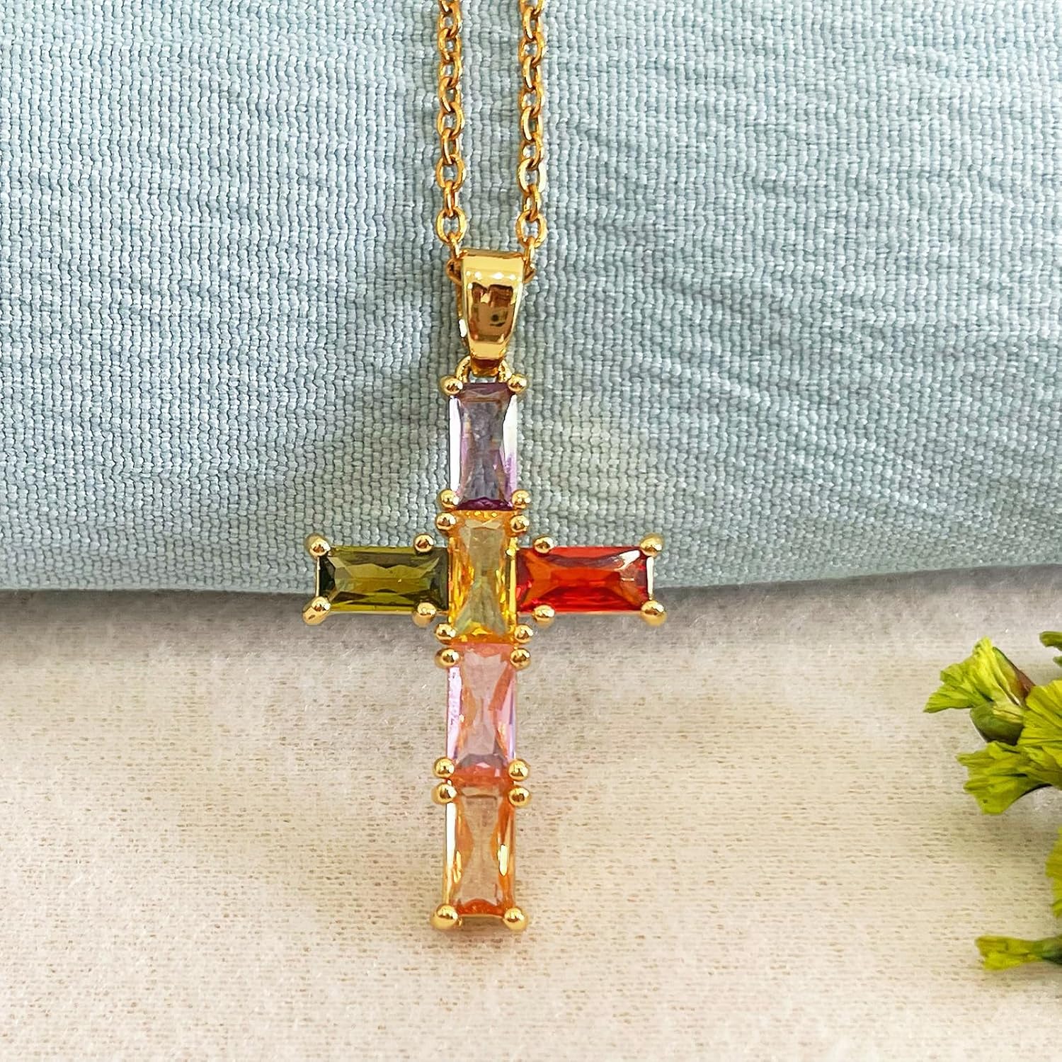Cross Necklace for Women - Dainty 14K Gold Plated Small Cross Choker Pendant Cubic Zirconia Necklaces, Trendy Simple Faith Jewelry Gifts - Image 6