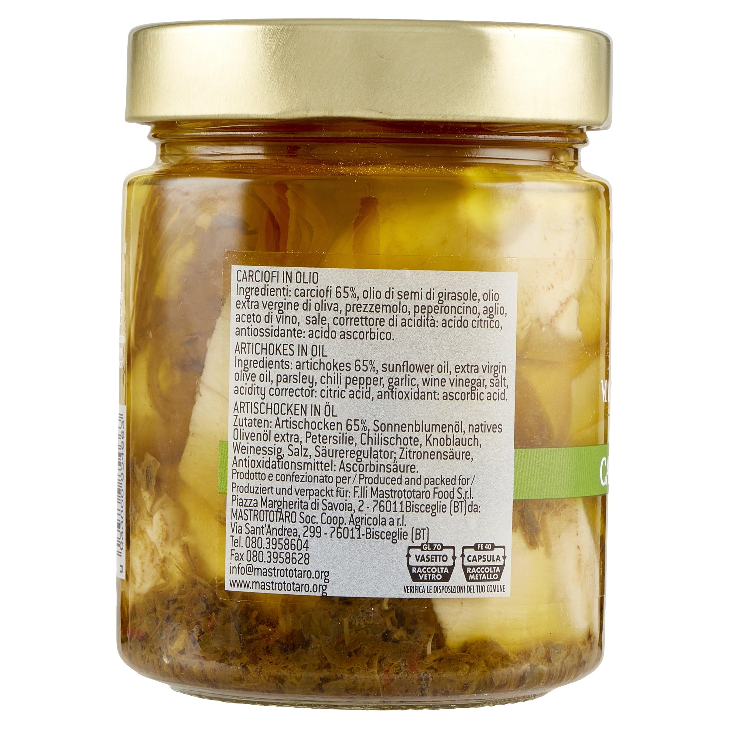 Carciofi alla pugliese 280g sott'olio "Lavorati dal fresco"