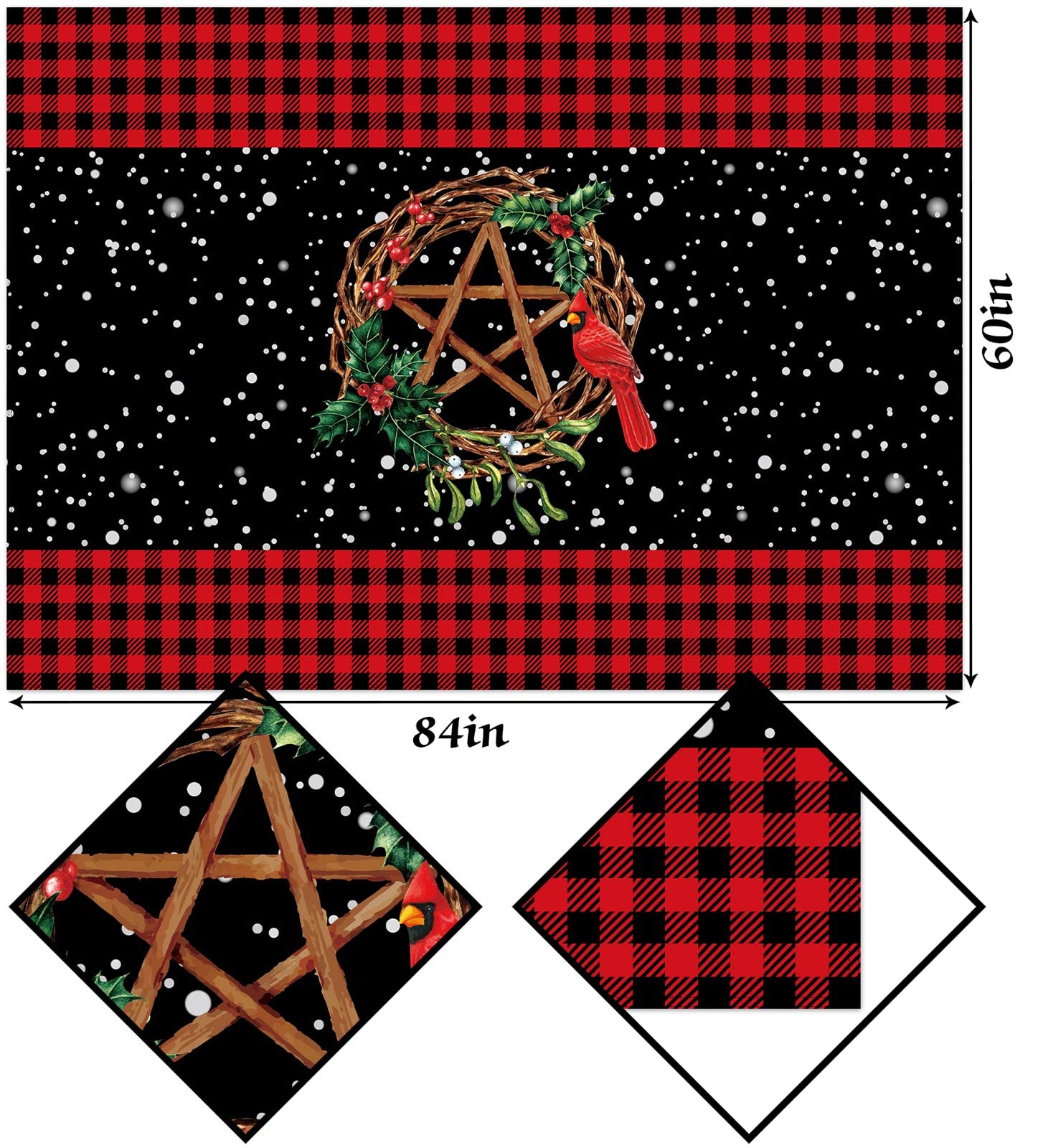 Nepnuser Yule Tischsets Set Von 4 – Buffalo Plaid Check Design, Aus Leinen, 30x45 Cm, Für Weihnachtsdekoration & Feiern