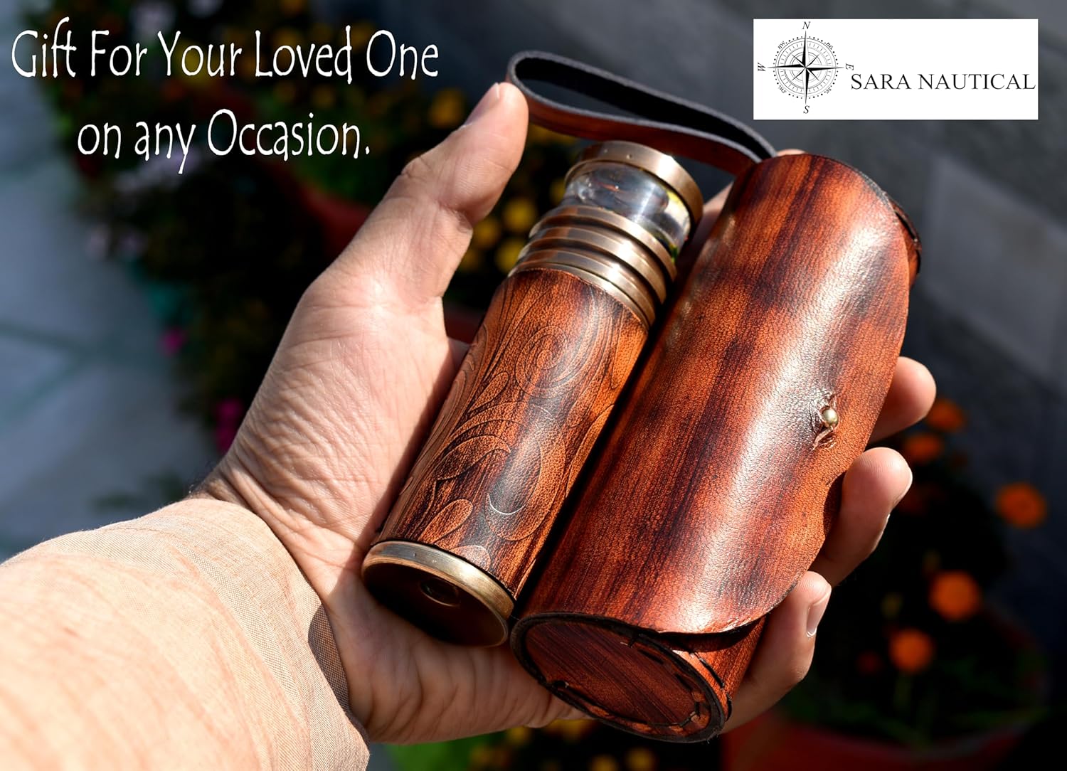 Handcrafted Brass Kaleidoscope, Giant Etched Design, Oil Chamber, Classic Collection | Birthday | Any Occasion Gift for Kids and Adults