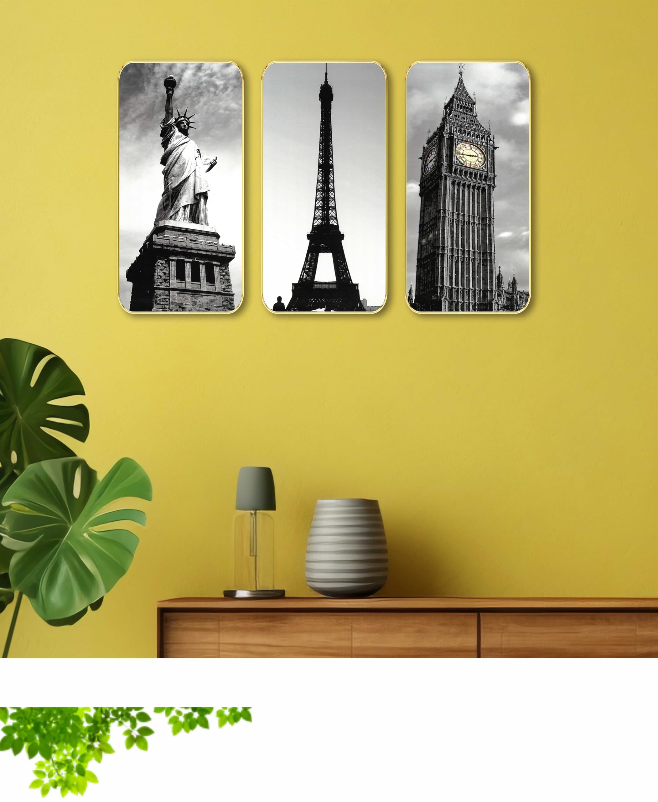 SAF Tower Textured Panel Paintings - Set of 3 -9 SAF Tower Textured Panel Paintings - Set of 3 -9
