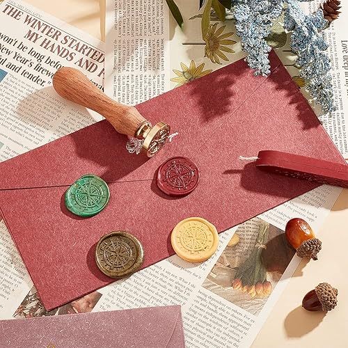 Miniatura 8 de PH PandaHall Sello de cera de brújula, sello de sellado retro vintage, sello de cera para adorno de sobres, Navidad, boda, fiesta, invitación,