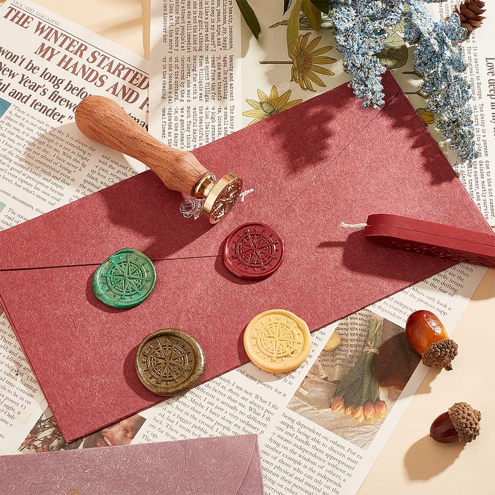 Timbro Sigillo A Cera Stile Vintage - Motivo Bussola Per Inviti, Regali E Lettere - Foto 7