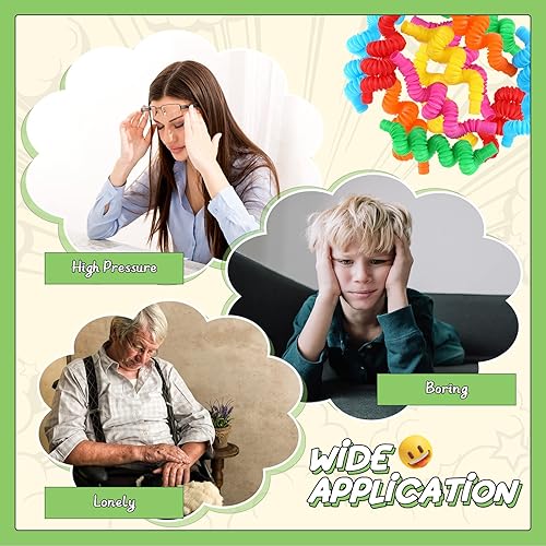 Miniatura 5 de Jerify 300 piezas de tubos sensoriales para reventar, regalos de fiesta para niños, juguetes sensoriales de aprendizaje para ansiedad, bolsas de