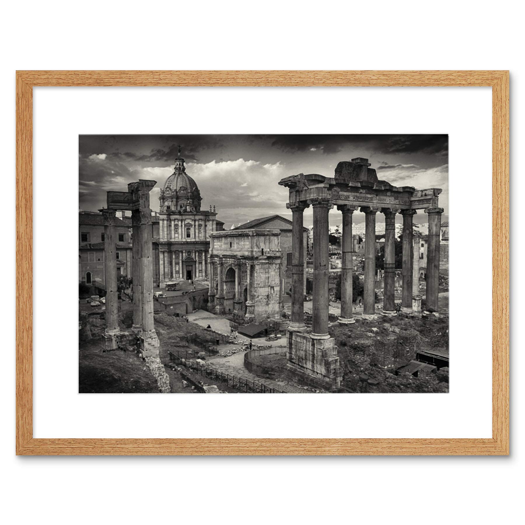 Wee Blue Coo Photo Cityscape Rome Italy Roman Forum Ruins Framed Wall Art Print