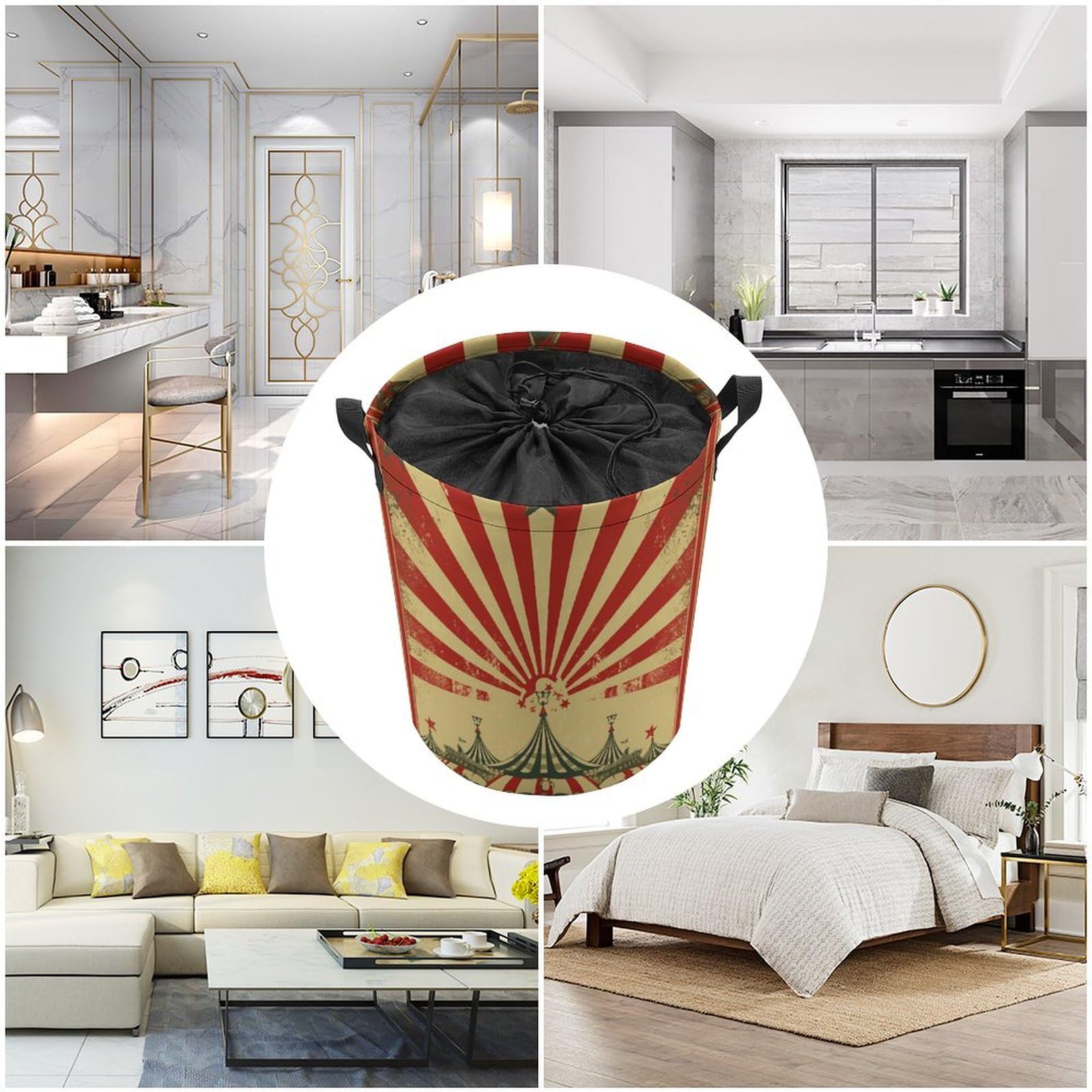 Amazon.com: Vintage Circus Background Laundry Basket for Cloakroom