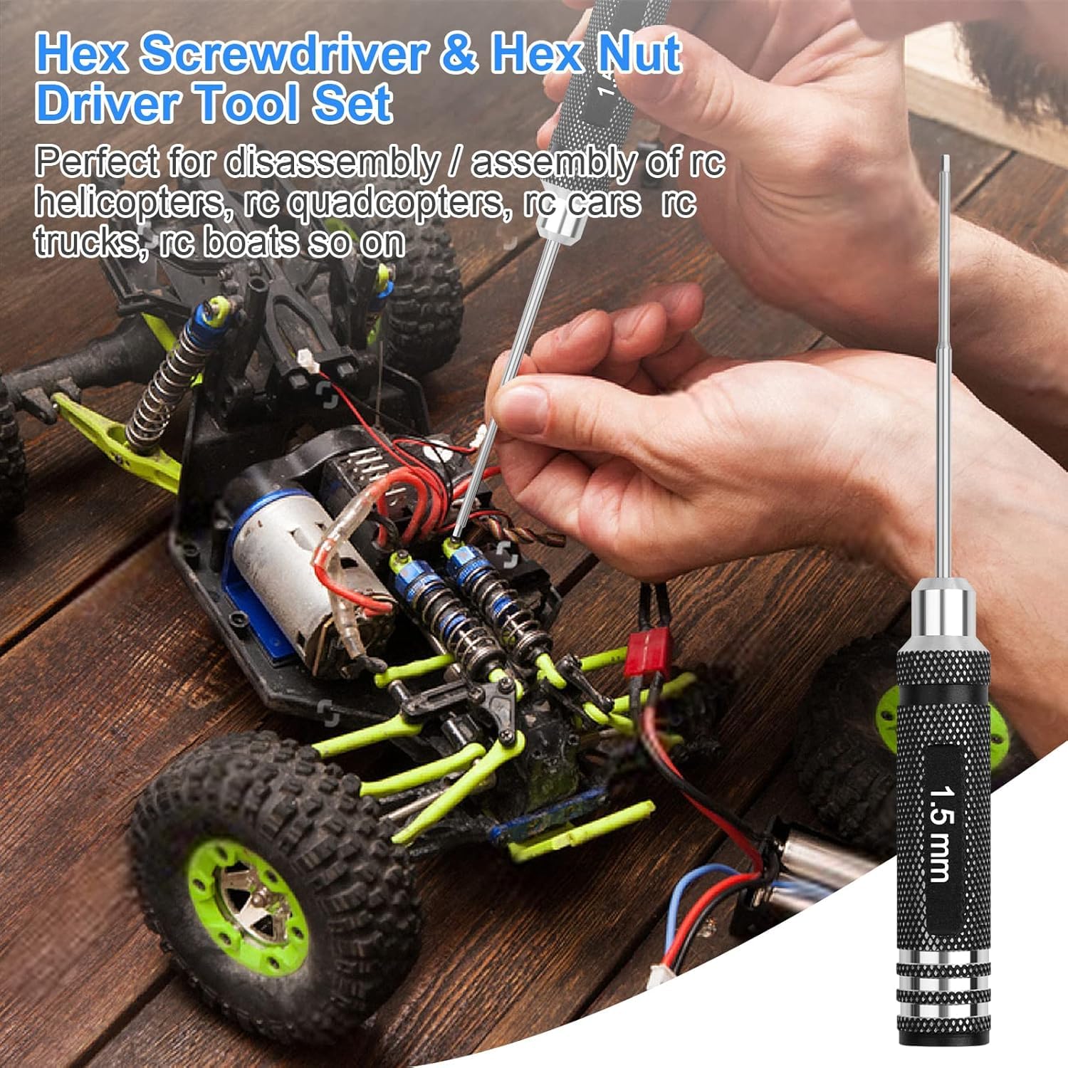 16-teiliges RC-Sechskant-Schraubendreher-Werkzeugset Reparaturwerkzeug-Set, Steckschlüssel-Schraubendreher für mehrachsige FPV-Racing-Drohne, RC-Quadcopter-Hubschrauber
