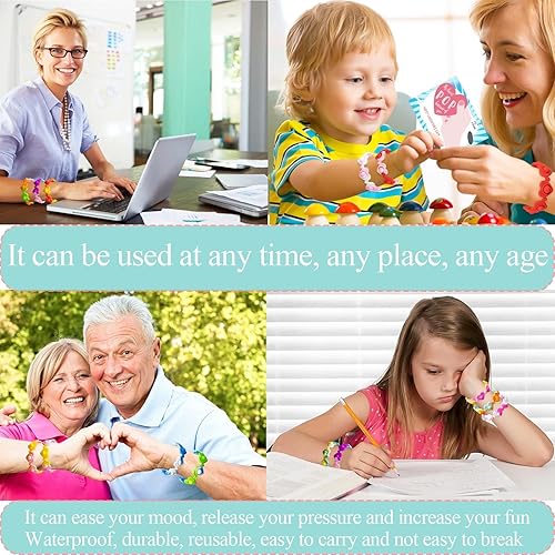 Miniatura 6 de Tarjetas de regalo para el día de San Valentín con pulsera Pop para niños pequeños y niños pequeños en el aula escolar – 24 pulseras de corazón para