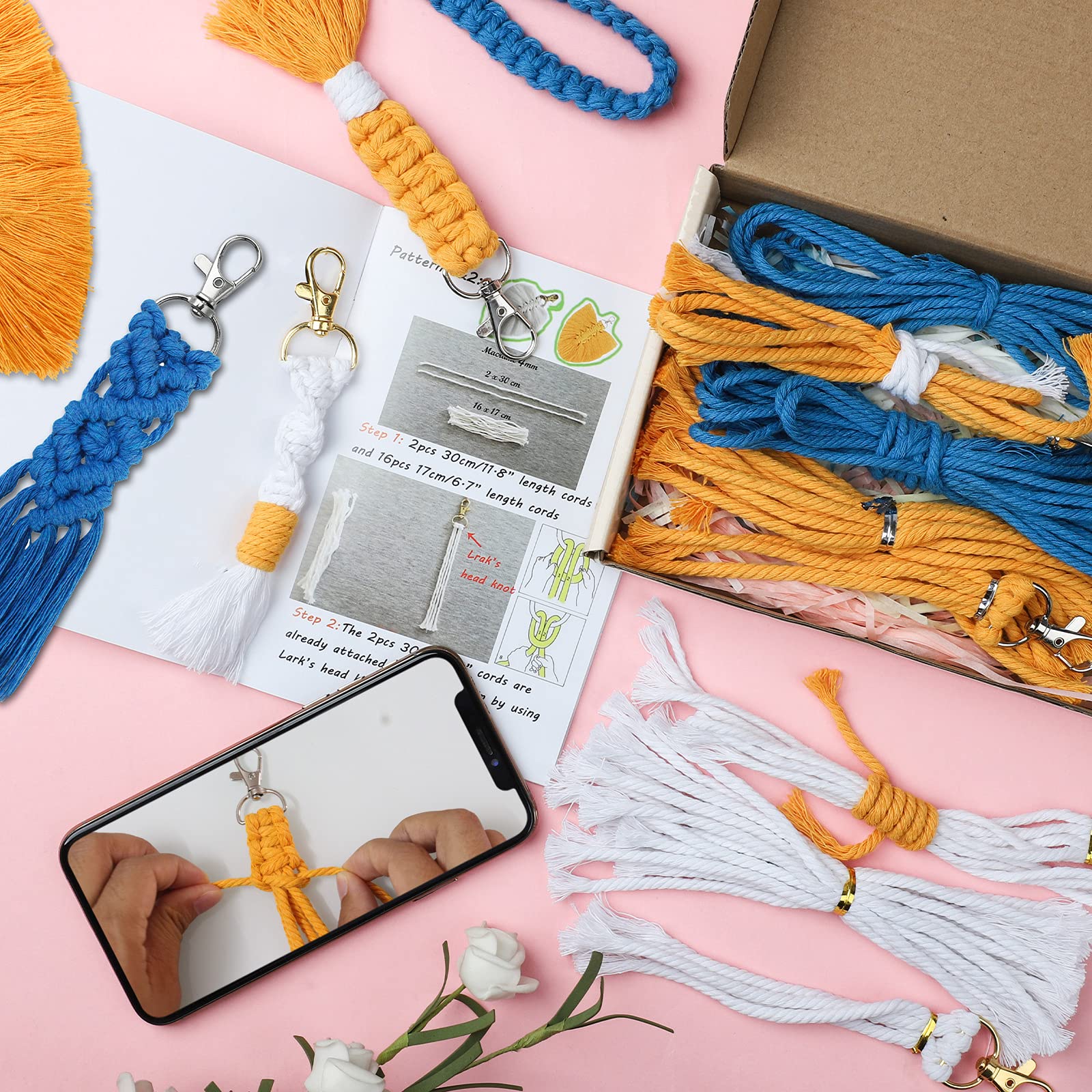 マクラメ　キット　６個セット Amazon.co.jp: マクラメキット 6セット マクラメキーチェーン DIY