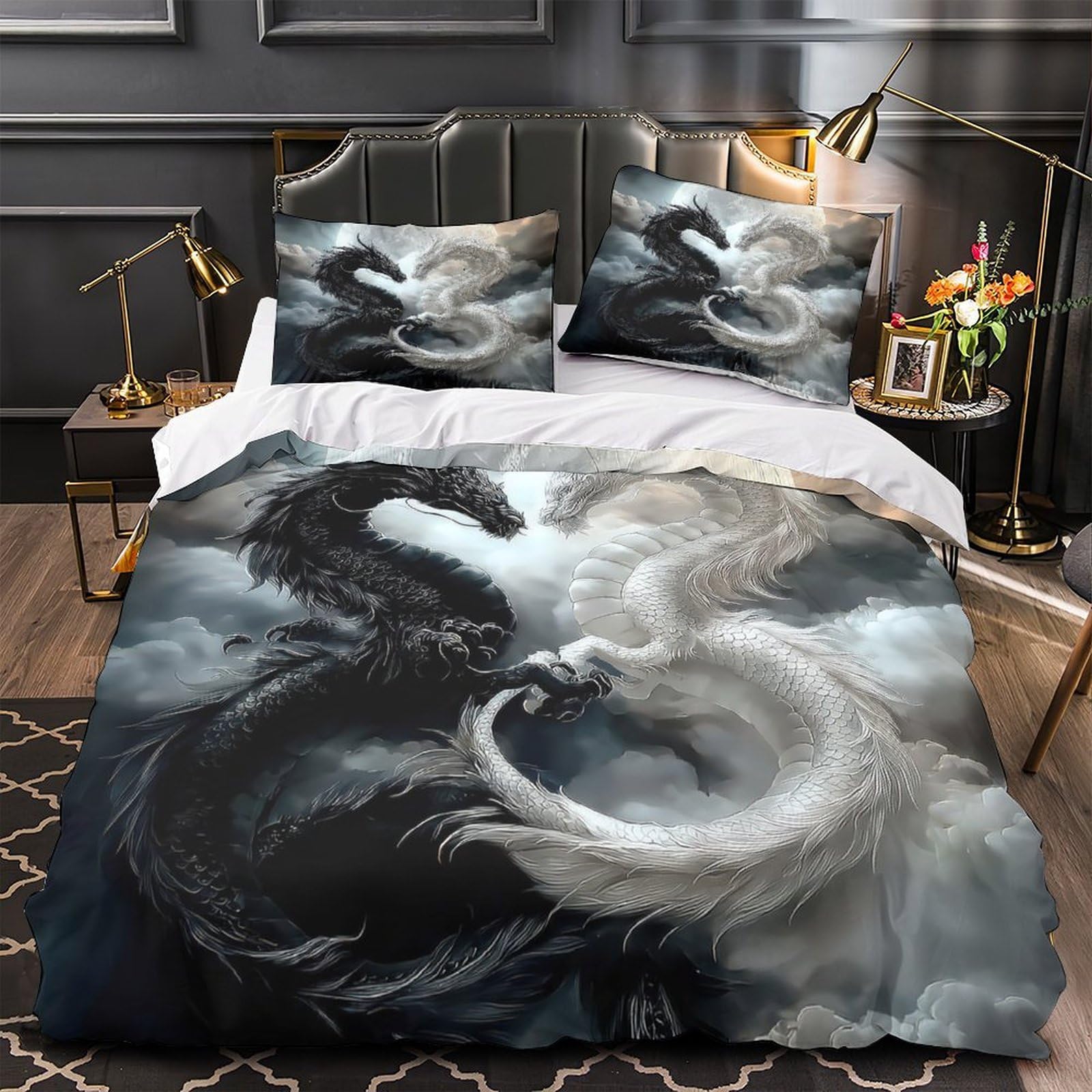 Housse de couette oiseau mythique 200x200 pour chambre de garçon