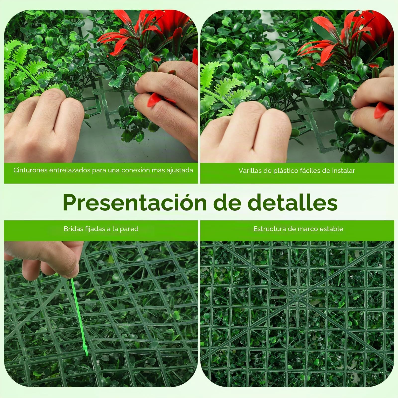 Jardin Vertical Artificial, 2PCS Jardin Vertical Exterior 60 X 40cm, Enredadera Artificial para Interior Y Exterior, Adecuada para Bodas, Cocina, Jardines (B)