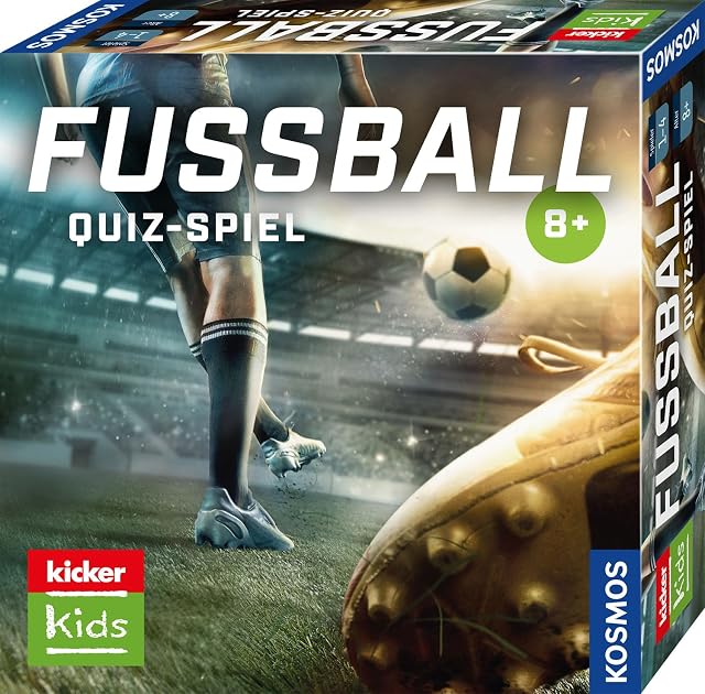 KOSMOS Kicker Kids Fußball-Quiz, Fussball Brettspiel für 2-4 Spieler | Mit den Fussballprofis vom Kicker Kids Magazin, ideal als Fußball Geschenk für Kinder und Fans ab 8 Jahren