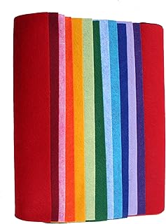 Wool Felt Blend, Merino Wool and Rayon, All Natural fibers, 9x12 inch, 12 Sheets (Rainbow)