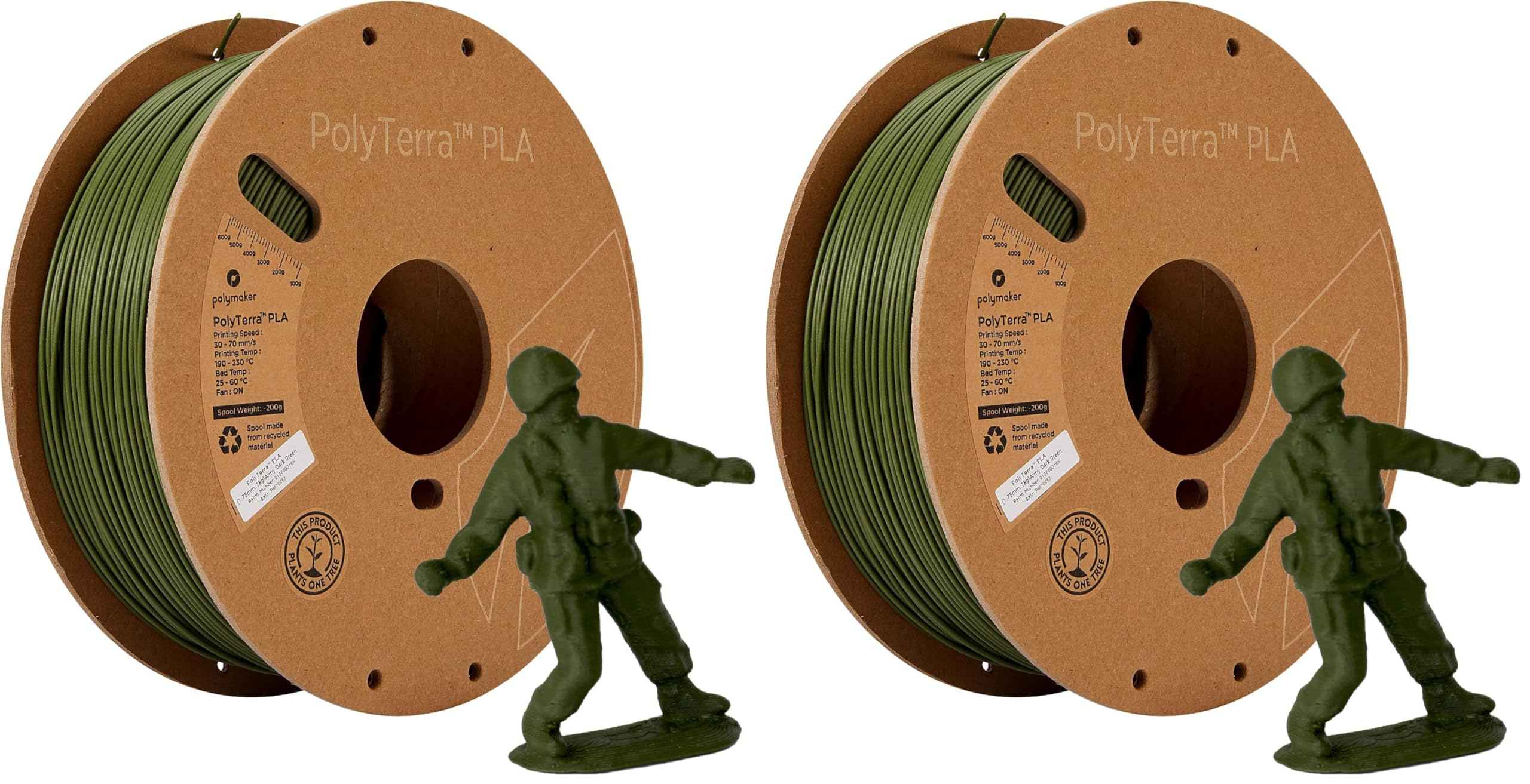 Polymaker PolyTerra PLA 1.75mm pour impression 3D mate vert armée - 2