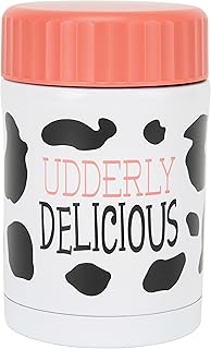 Boston Warehouse Insulated Lunch Jar, Udderly Delicious, Stainless Steel, 16-Ounce Capacity