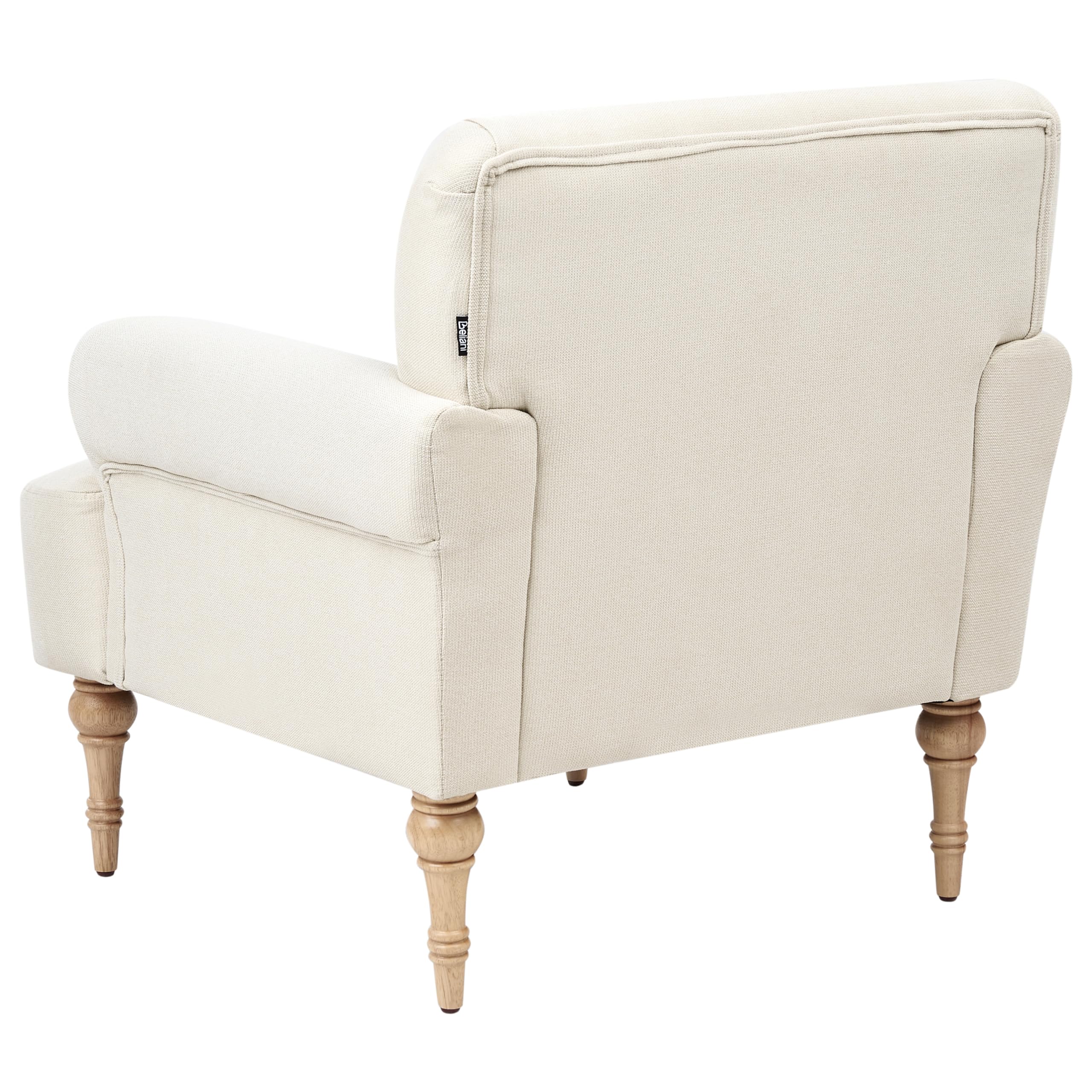 Beliani Poltrona in tessuto Poliestere idrorepellente Seduta spessa Gambe in legno di gomma Beige chiaro