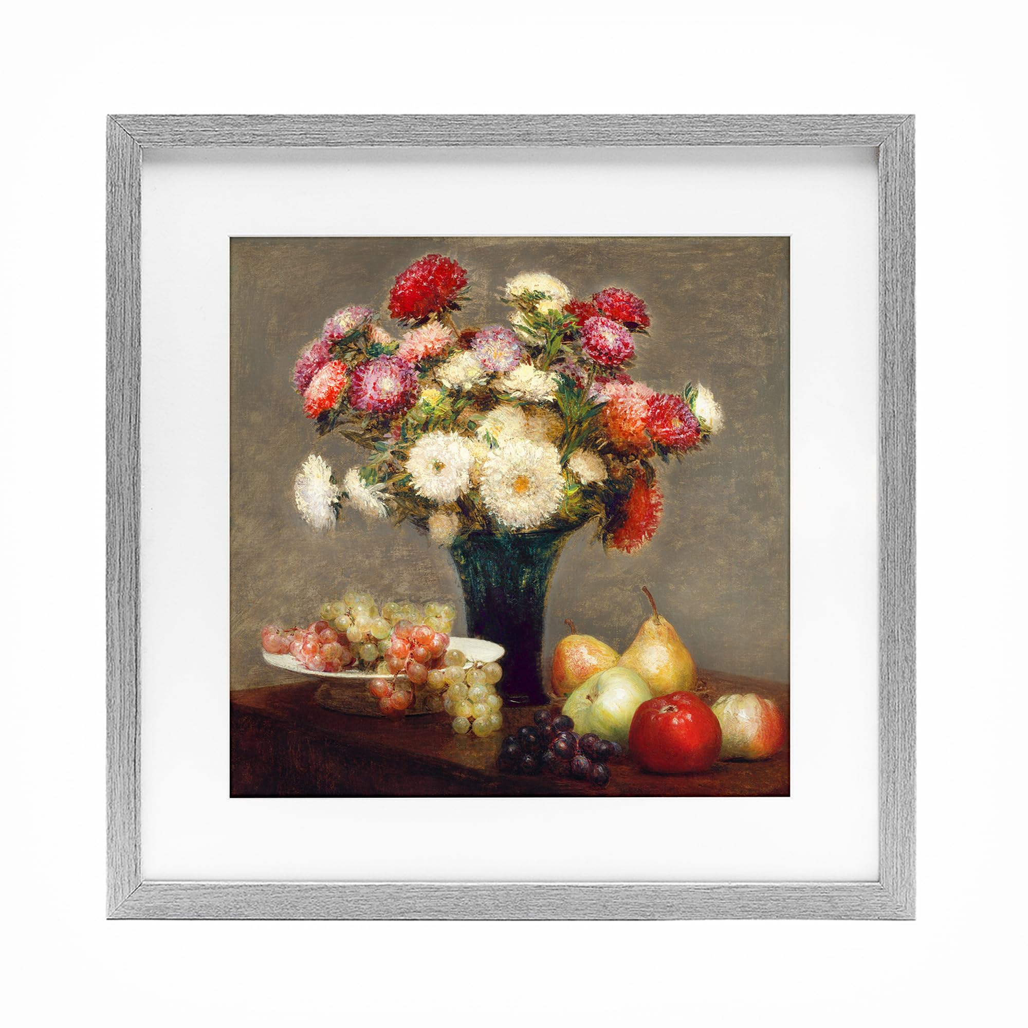 'Fruit & Asters Still Life'| Framed Print Under Glass