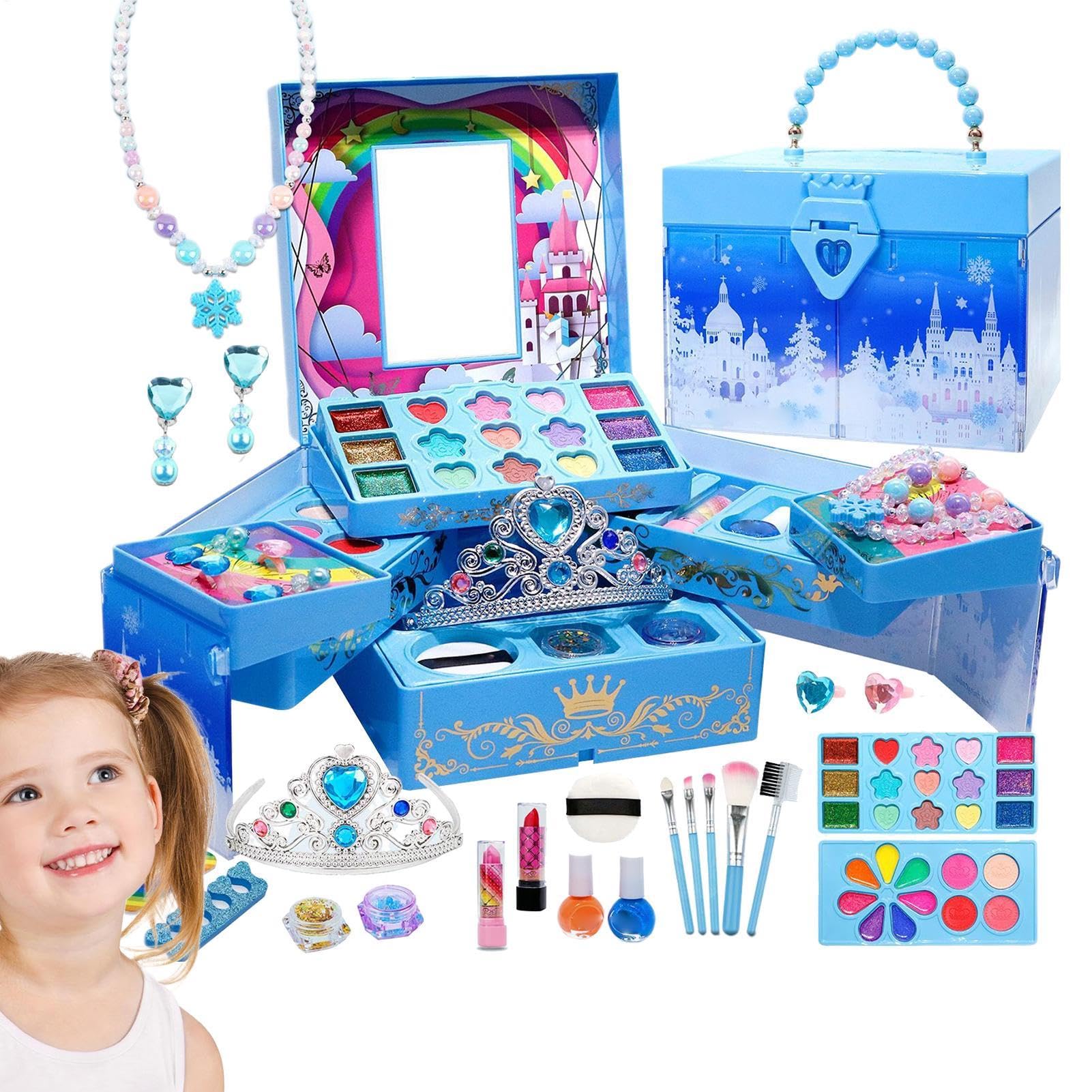 Kit Trucco Principessa Lavabile Kit makeup lavabile da principessa | Principessa Set di Cosmetici Lavabili Realistici per Bambine, di Ruolo Creativo per , Famiglia e Travestimento