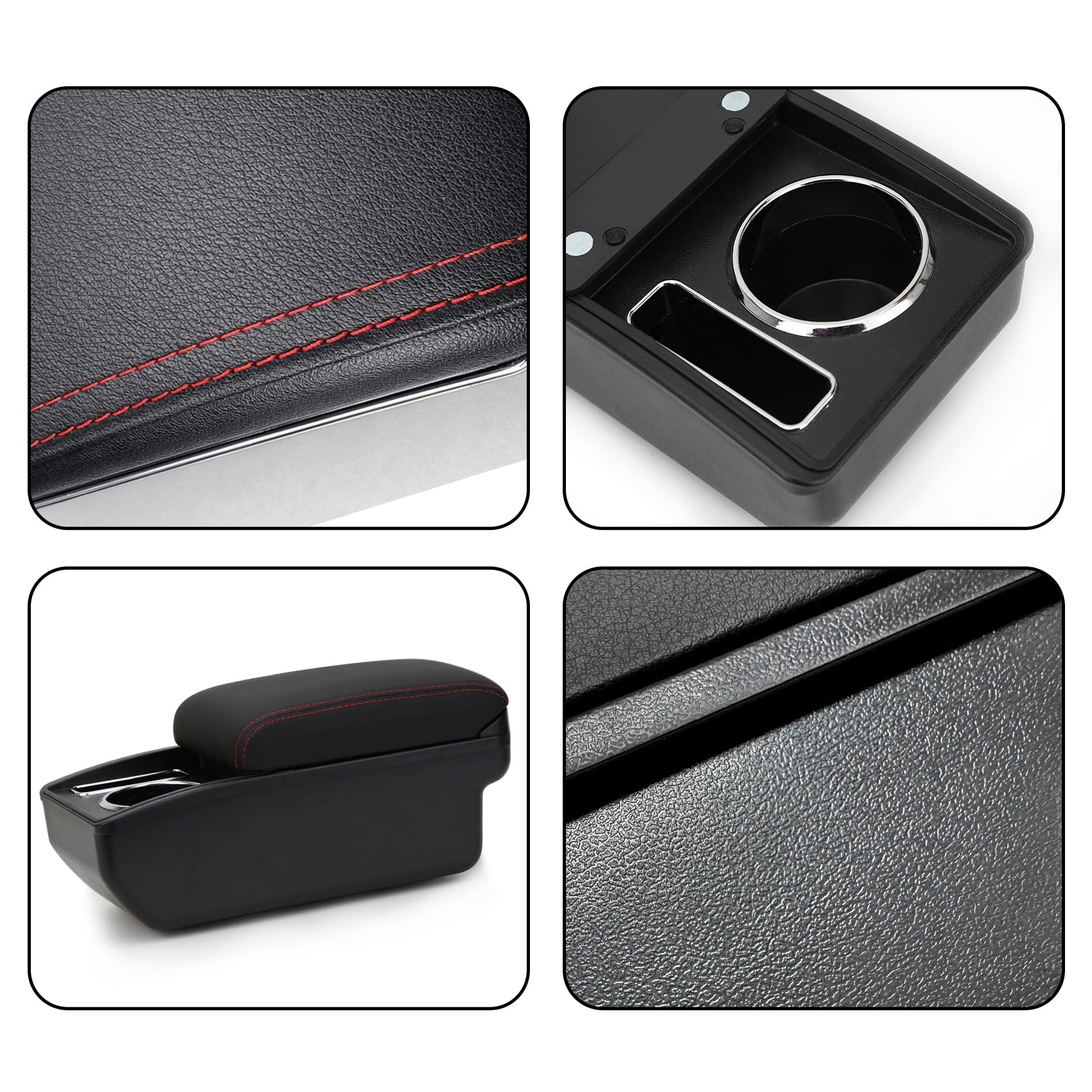 YJYWZH Compatible with Seat Ibiza 6j Armlehnen Ibiza 4 IV 2008-2016 Armlehnen Auto Mittelkonsole Aufbewahrungsbox Armlehne Innenausstattung Armauflage Leder Armstütze mit Getränkehalter