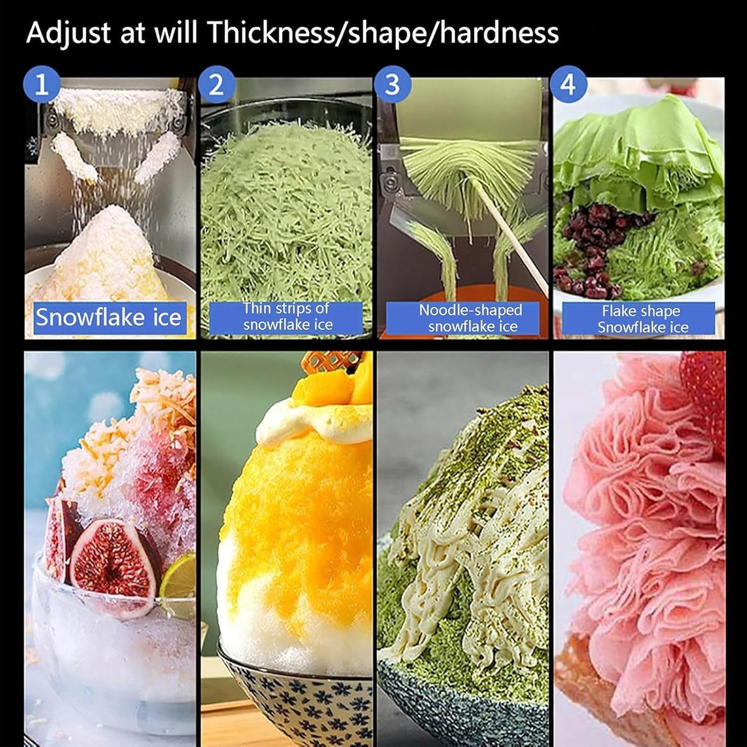 Automatic Electric Ice Crush Machine, Snowflake Shaved Ice Machine Commercial Ice Shaver Machine, Snow Cone Shaver