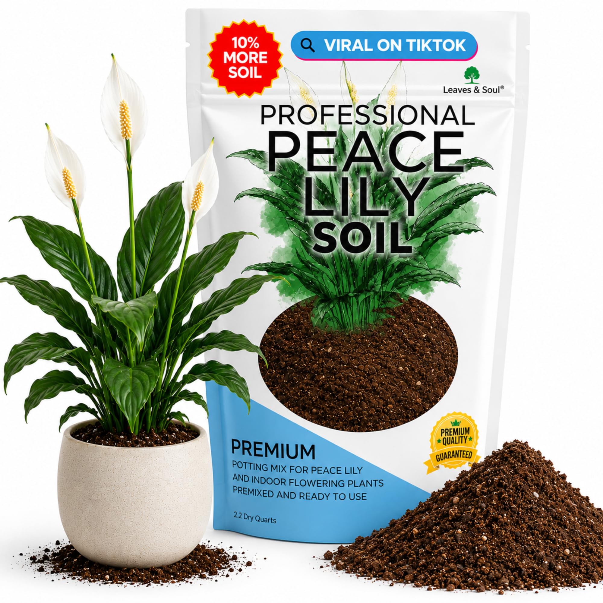 Leaves and Soul Professional Peace Lily Potting Soil Mix