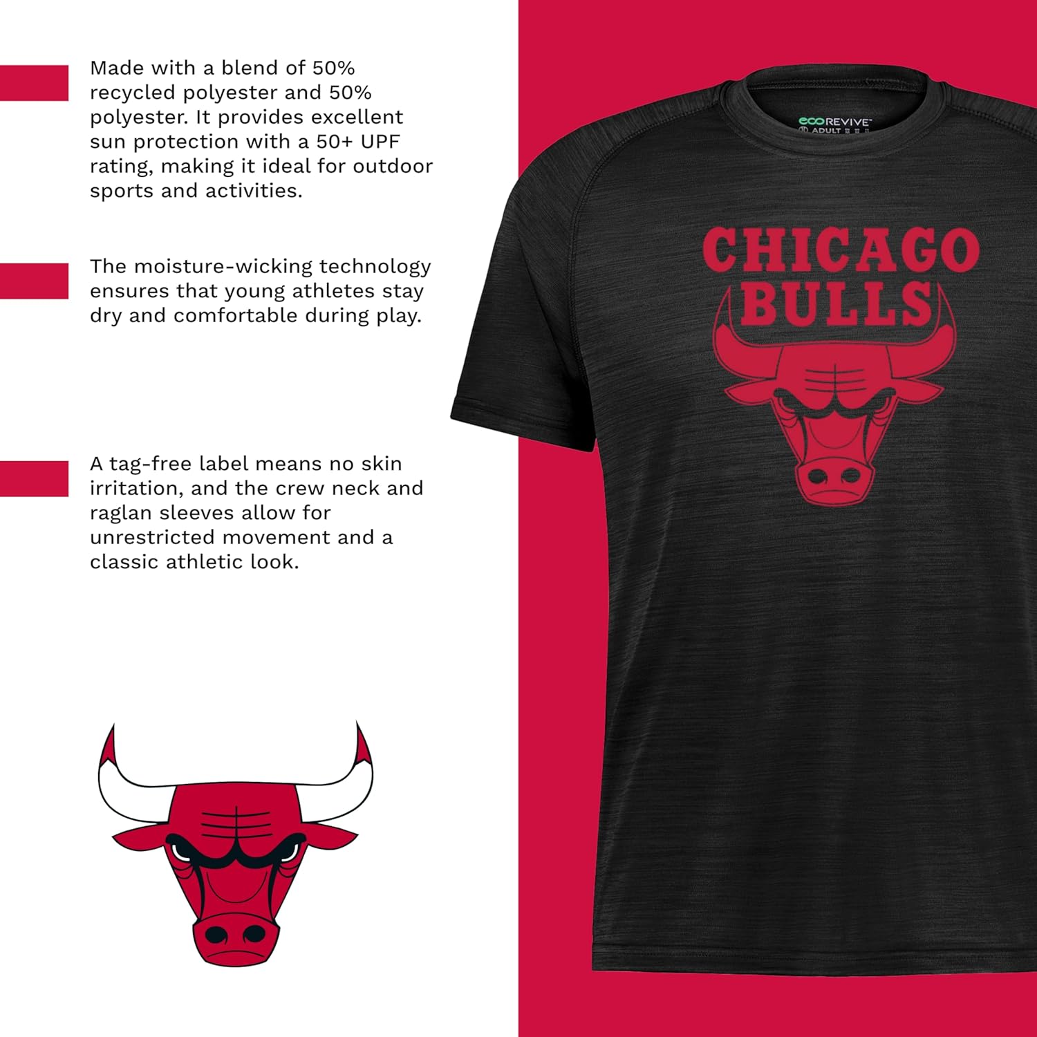 Holloway Boys NBA Chicago Bulls pro Tee-Youth Basketball T-Shirt, Team Fan Gear, Perfect for Game Days - Image 3