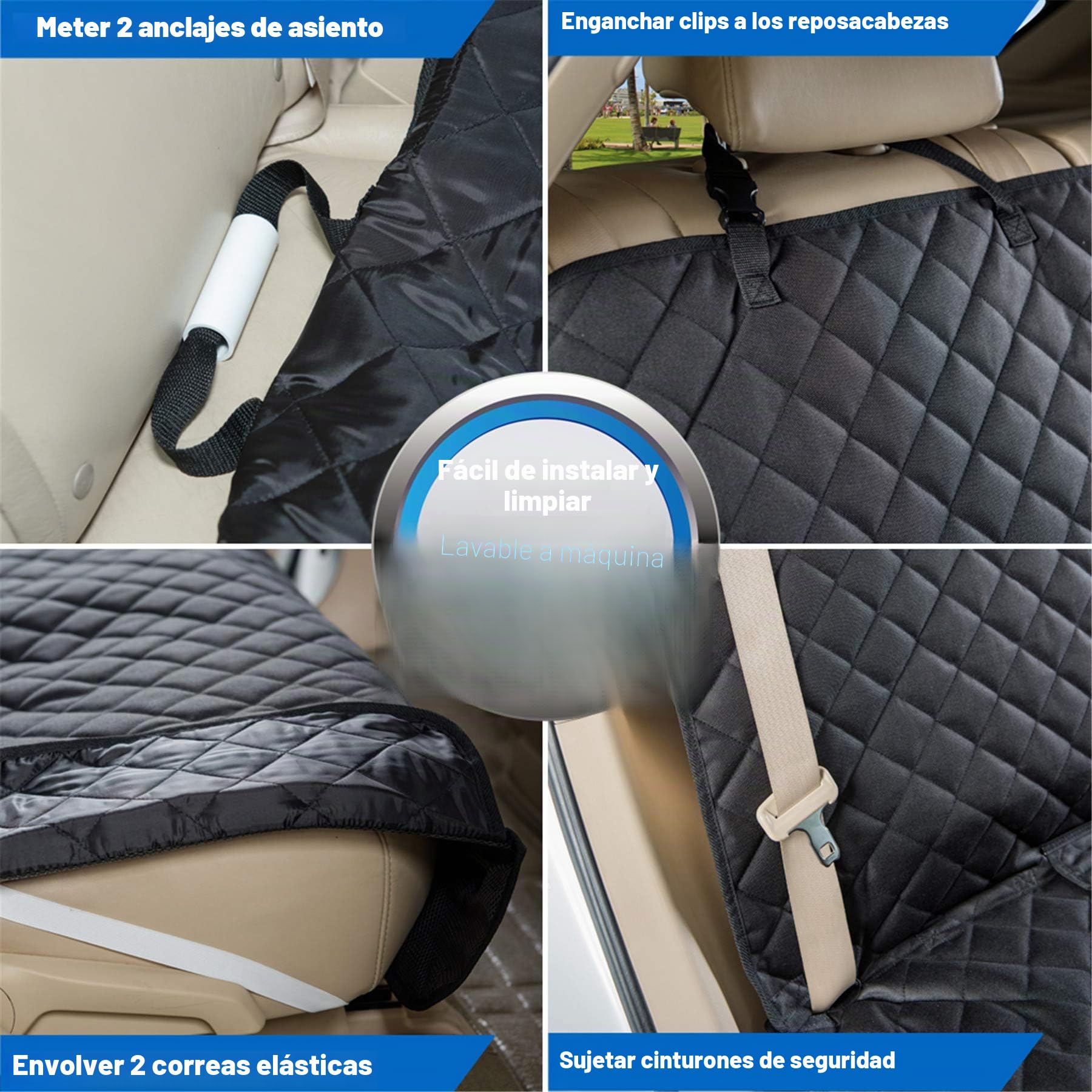 VIEWPETS Funda de Asiento de Coche para Mascotas, Impermeable, Resistente y Antideslizante, tamaño Universal, para Coches, Camiones y SUV