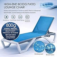 Vista 3 de Kozyard Tumbona para exteriores, tumbona ajustable para patio con marco de aluminio y patas de resina, tela de textileno para piscina, patio trasero