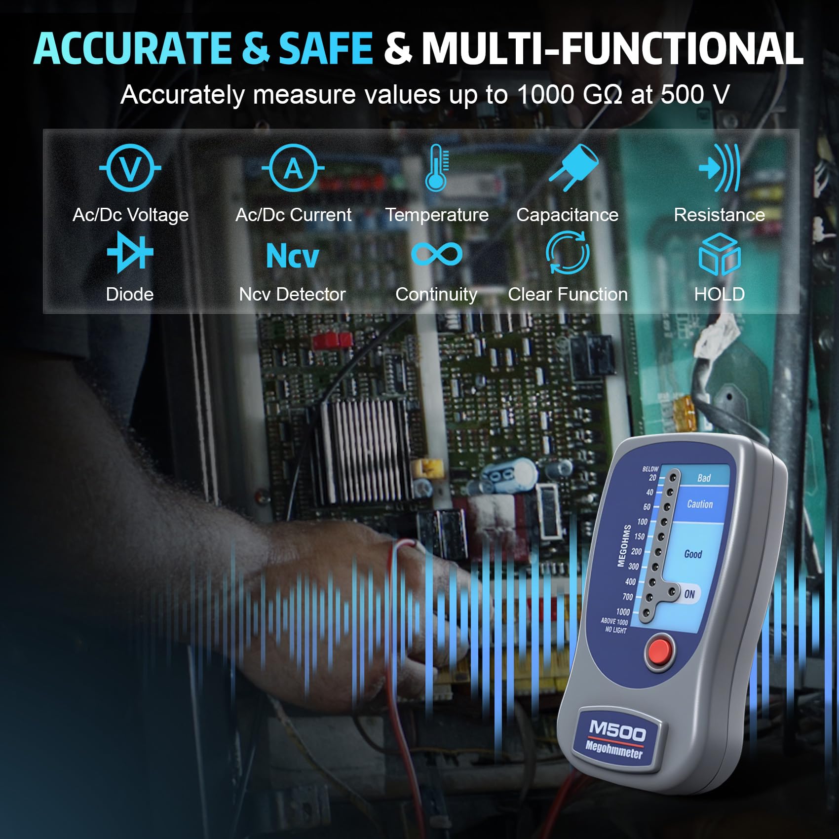 M500 Megohmmeter Compatible with Supco, 1000 Megohms for HVAC Testing — Amazon image 6
