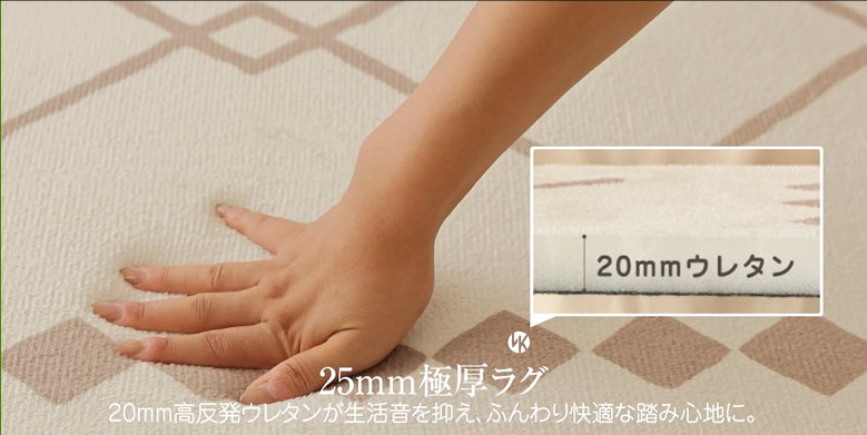 Amazon｜VK Living カーペット ラグ 極厚25mm ラグマット 厚手【新開発