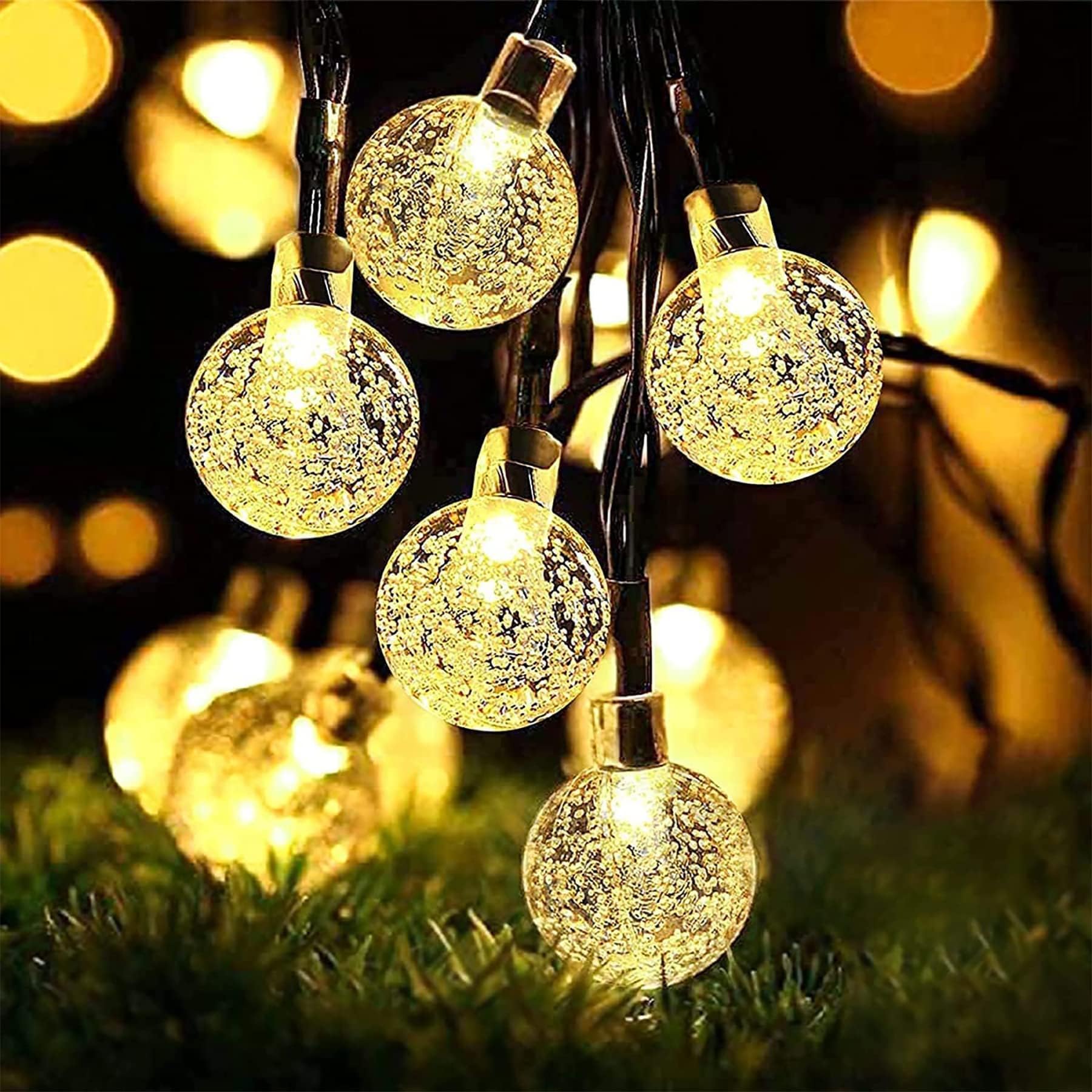 Lezonic Warm White 30 Led Solar String Lights Outdoor Garden,5M/16Ft Solar Garden Lights Waterproof 8 Modes Fairy Lights Indoor/Outdoor For Garden,Patio,Yard,Home,Wedding,Party Decoration(Warm White)