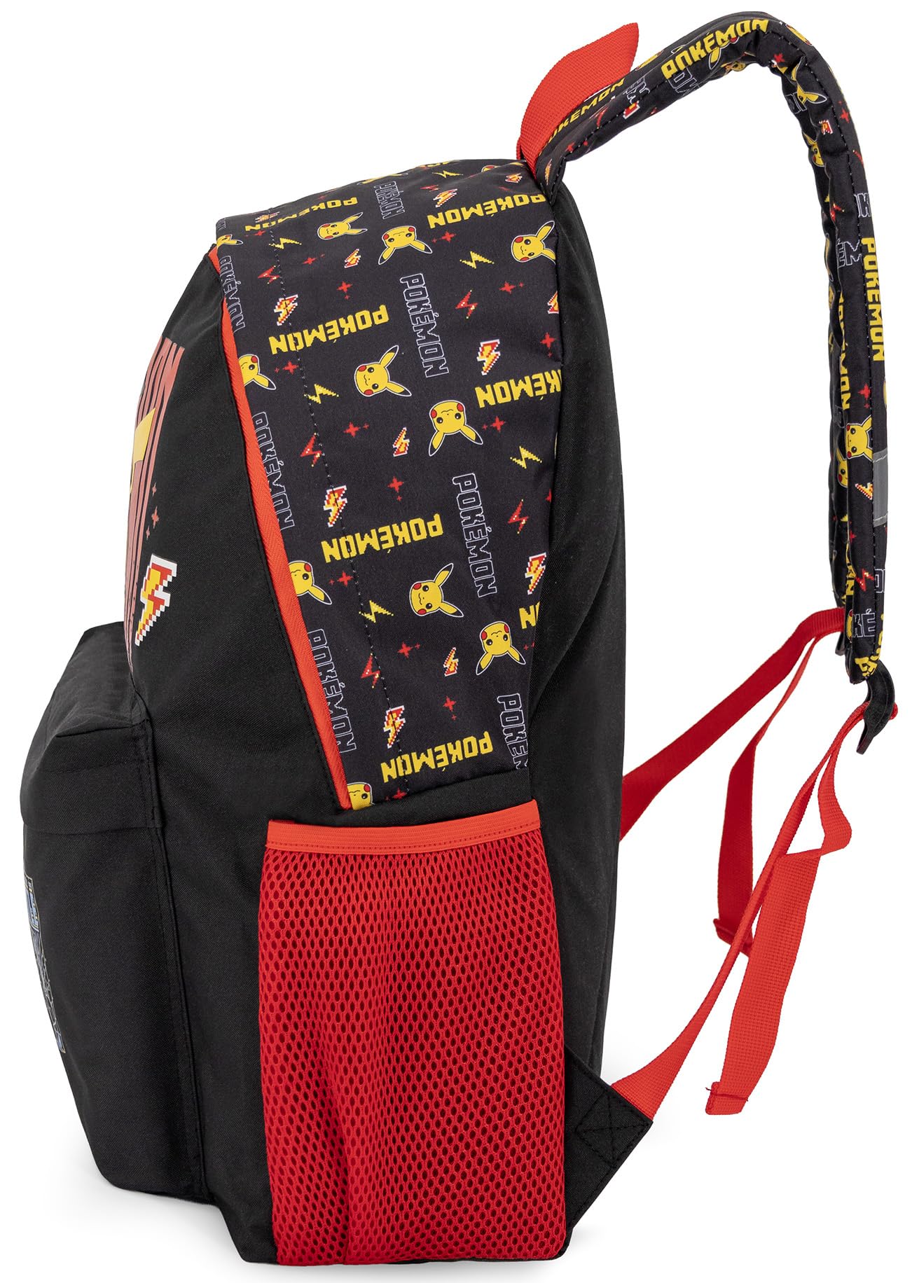 Ensemble Sac à dos + trousse scolaire pour fans de Pokémon 41 cm, Compartiment matelassé, poche gourde et bandes réfléchissantes