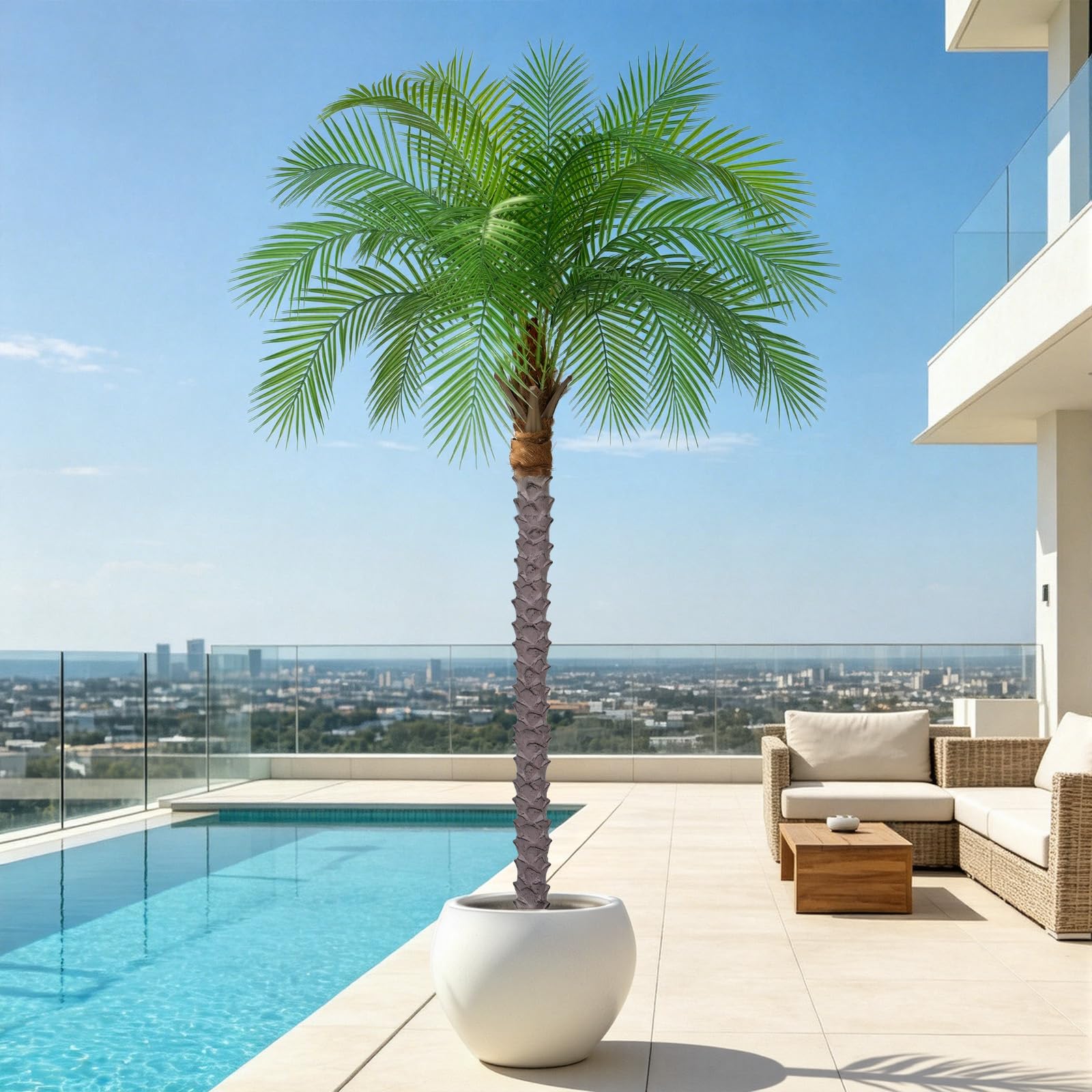 Photo 1 of ***SIMILAR ITEM*** Keeplush 6ft Artificial Phoenix Palm Tree, Faux Coconut Silk Tropical Fake Palm Plant for Indoor Outdoor Home Office Patio Bathroom Pool Coastal Decor