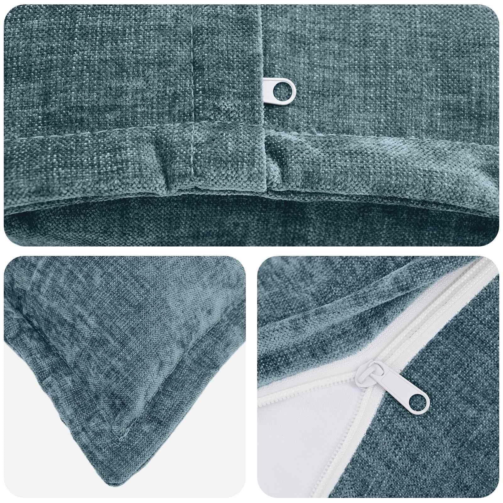 Kissenbezug 6 Stuck Blau 50 x 80 cm Chenille