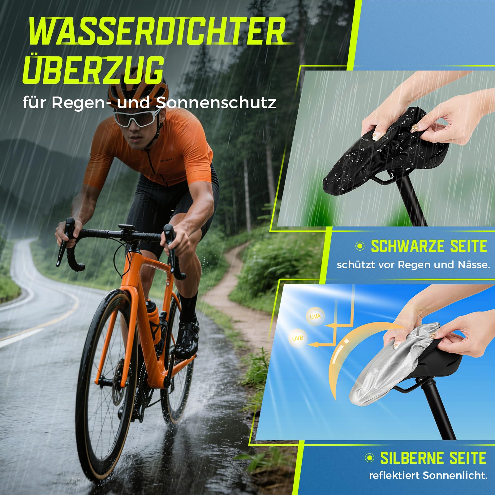 Fahrradsattel Herren & Damen Bequem Weich – 2026 Ergonomischer Fahrrad Sattel mit Optimierter Druckverteilung und Memory Foam, Sportlicher Sattel für MTB, Rennrad und Intensive Radfahrten