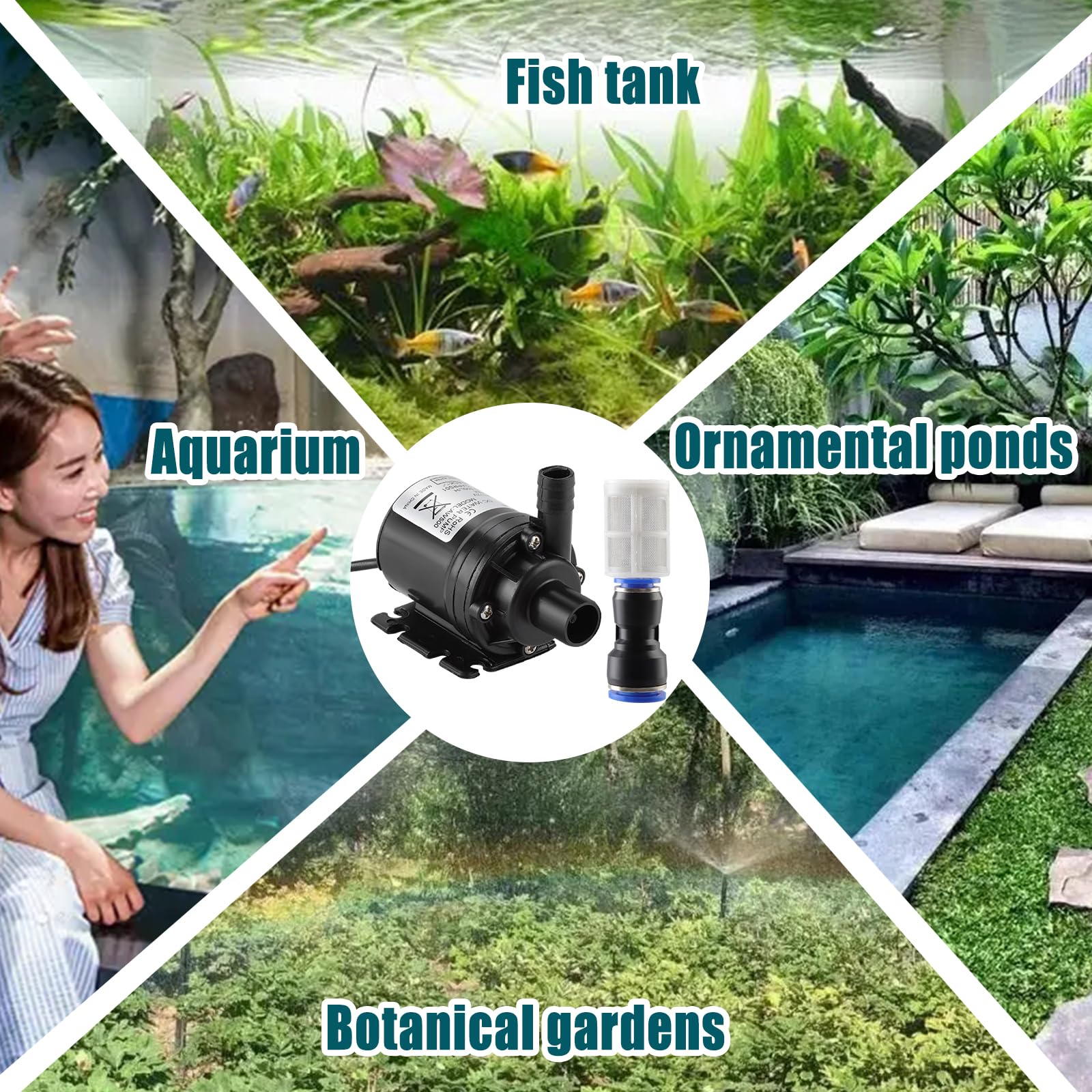 Pompe à Eau DC 12V Submersible Sans Balai 800L / H 5M Pour Système De