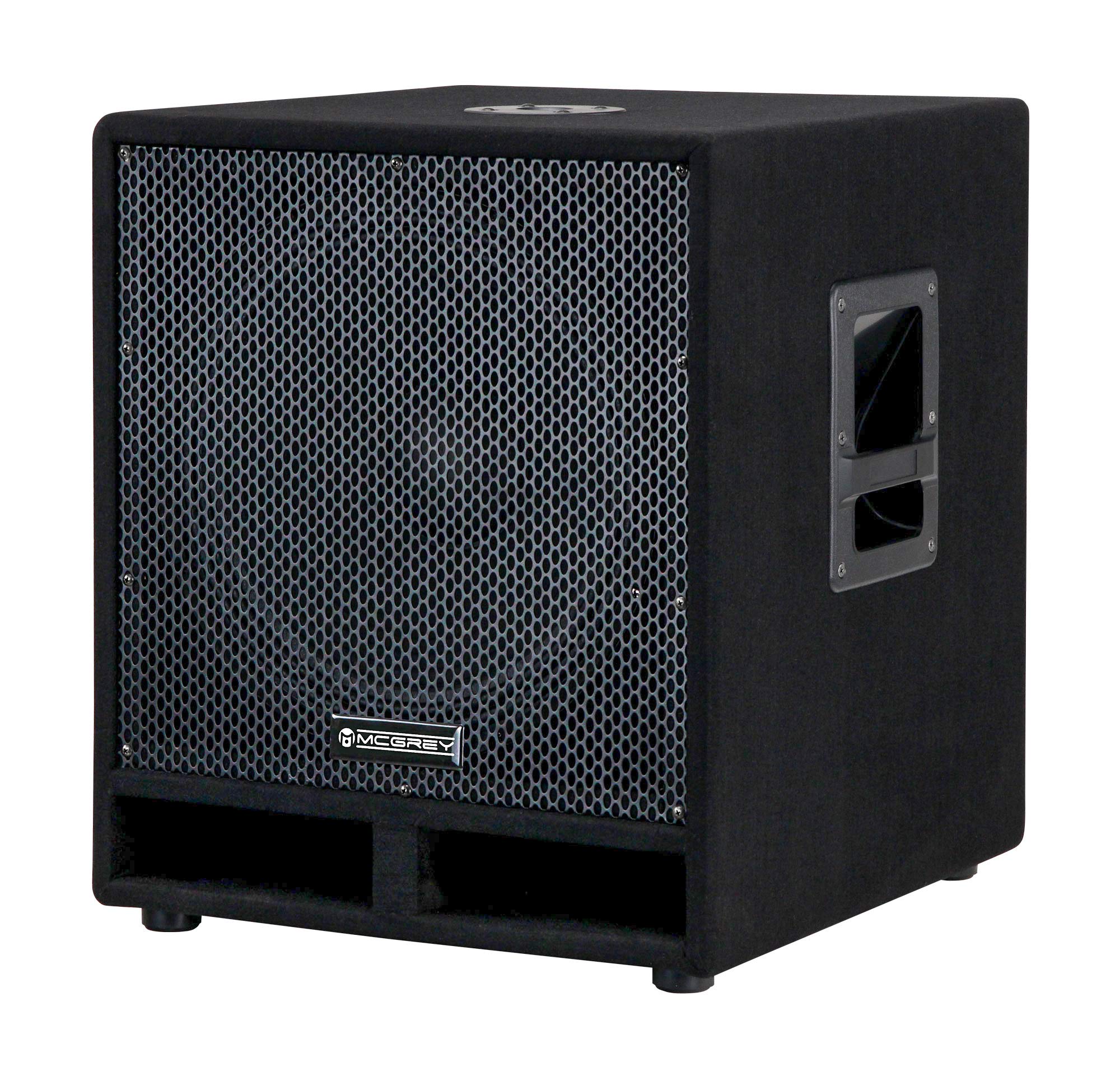 McGrey PAS-115 Subwoofer Passif 15" 1200 Watts, Haut-Parleur 15" (38 cm) | Puissance admissible: 300 Watts (RMS), 600 Watts (puissance musicale), 1200 Watts (crête), 2 évents bass-reflex, 5 kHz, 3 mm